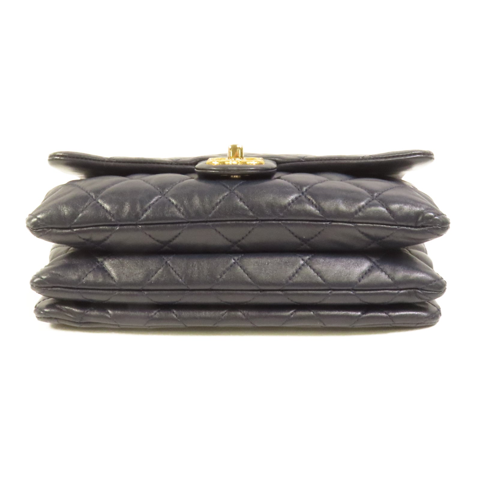 CHANEL 羊皮皮革Chain Shoulder金扣鏈帶肩背袋