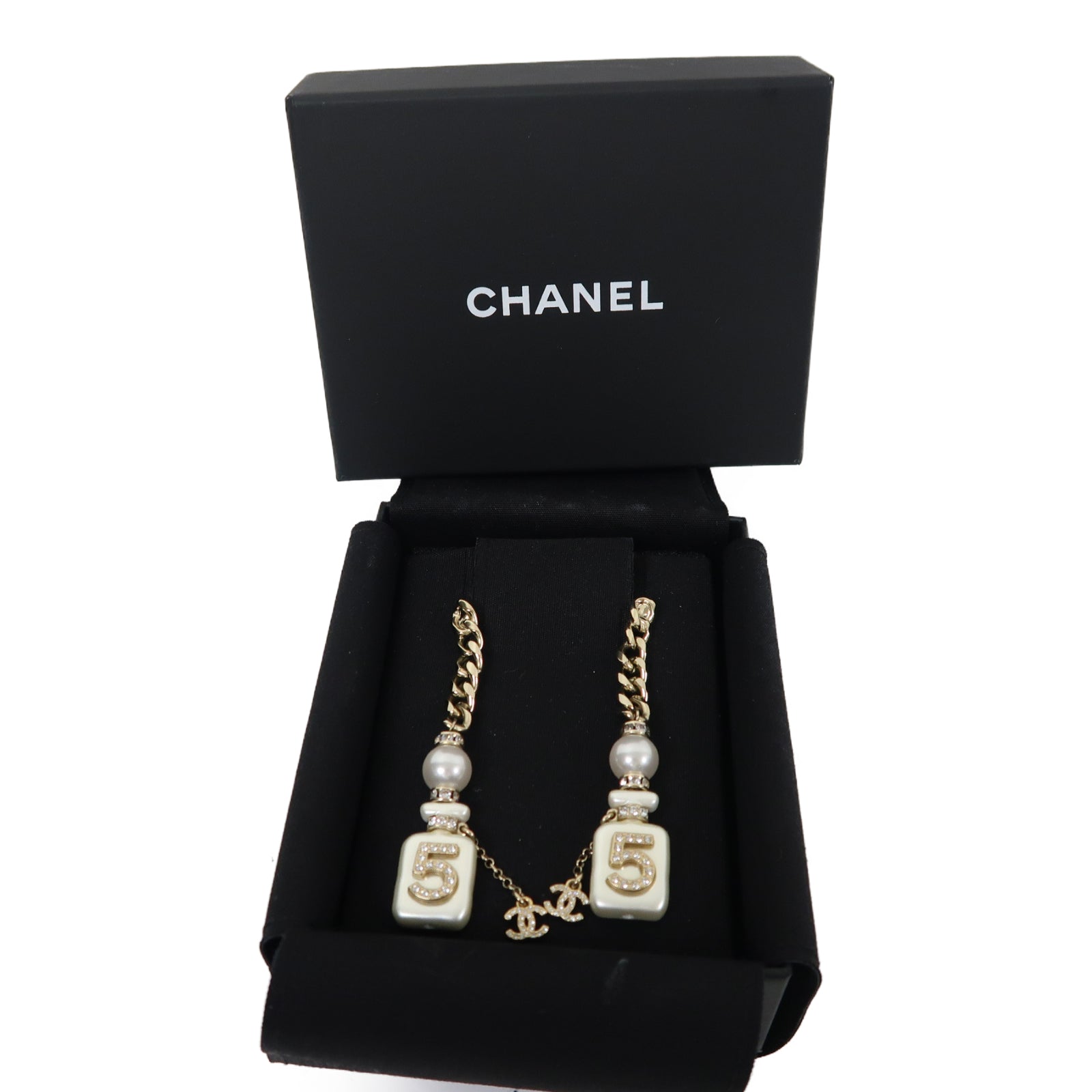 CHANEL 【激減優惠】金屬Earrings耳環金色/白色
