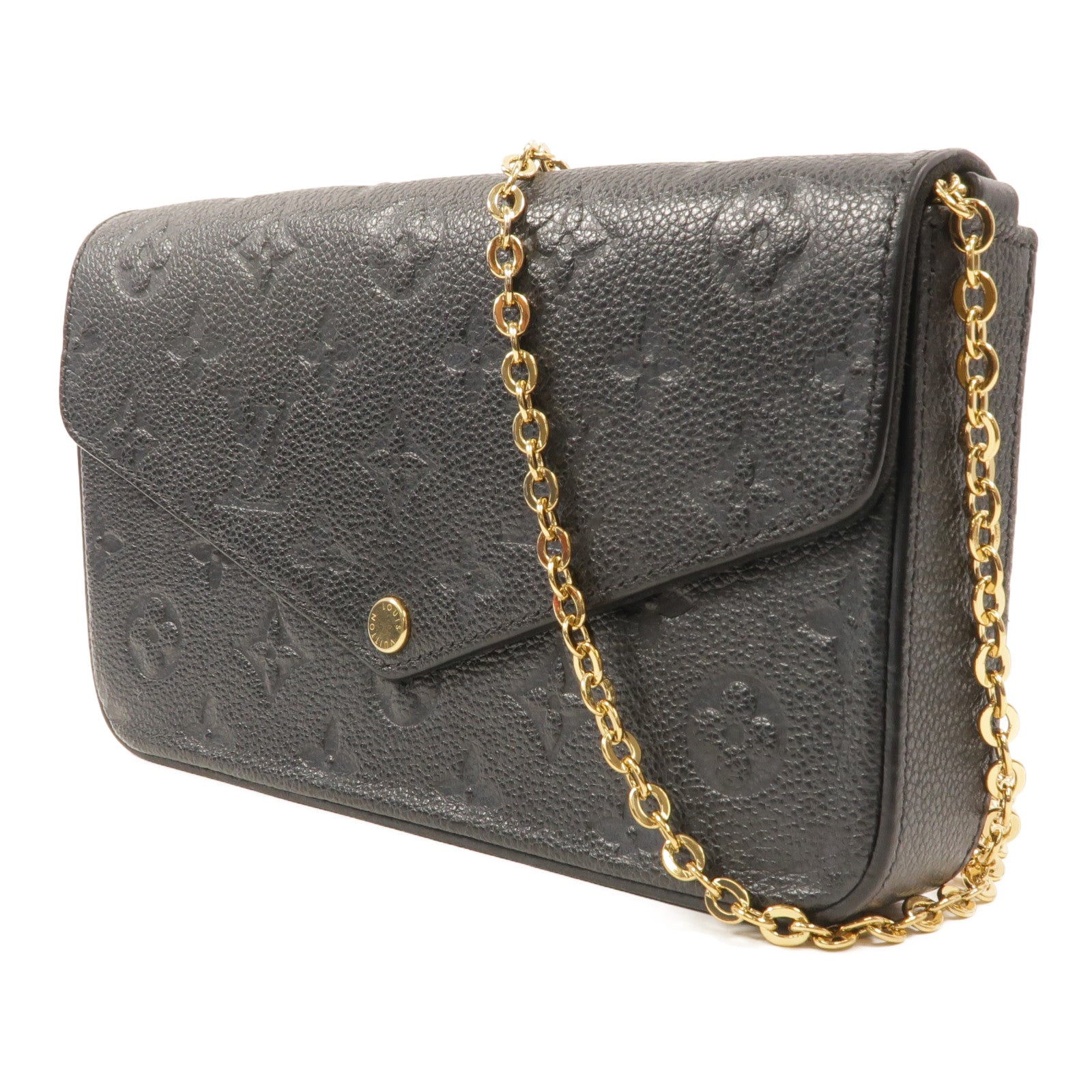LOUIS VUITTON Monogram Empreinte Felicie Pochette鏈帶肩背袋