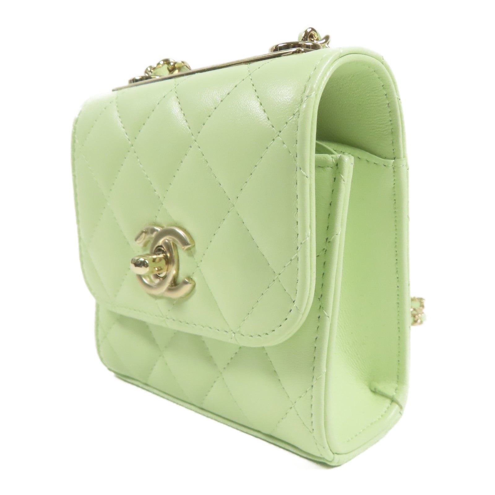 CHANEL 羊皮皮革Shoulder Bag金扣鏈帶肩背袋