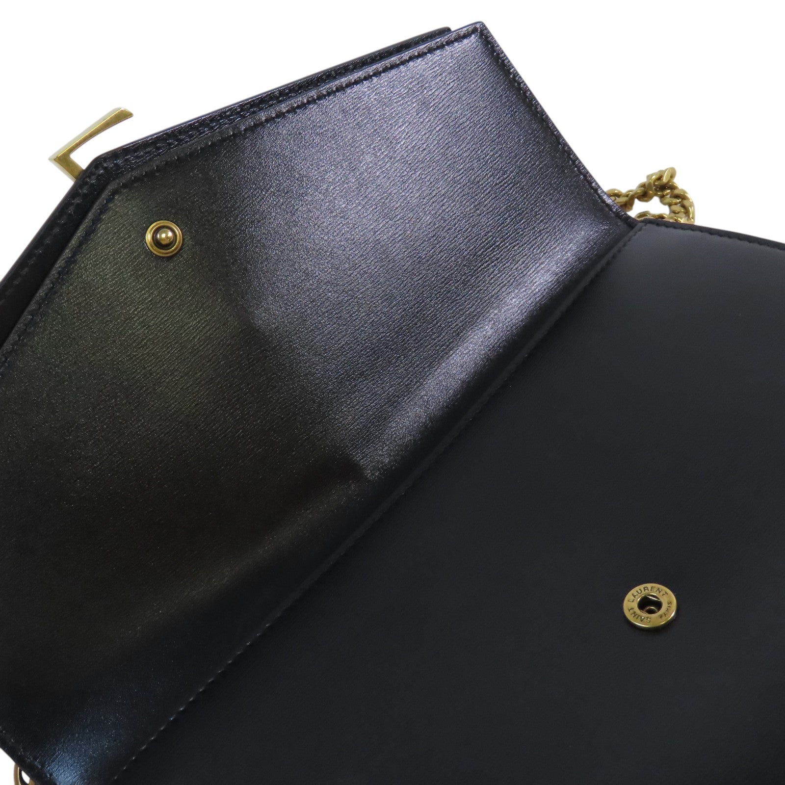 SAINT LAURENT 牛皮皮革Sulpice金扣鏈帶肩背袋