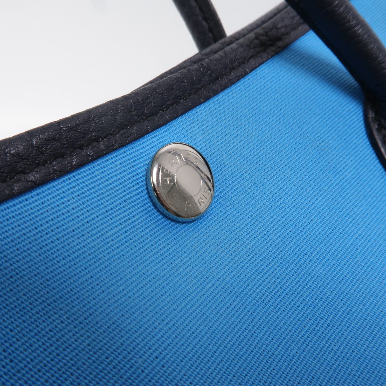 HERMES 帆布Garden Party TPM手挽袋Bleu Riviera/Bleu de Prusse
