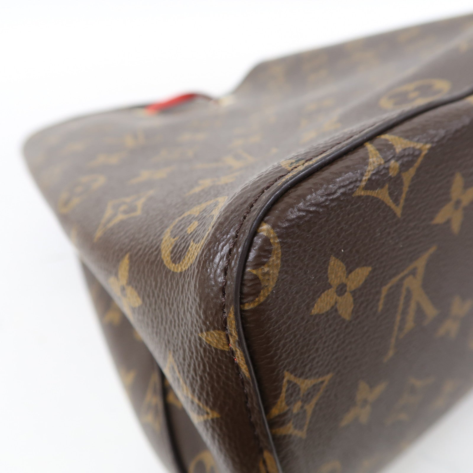 LOUIS VUITTON Monogram Neo Noe MM金扣肩背袋啡色/紅色