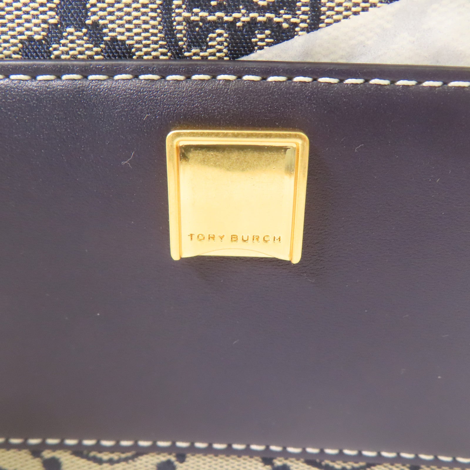 Tory Burch 帆布Shoulder Bag金扣肩背袋灰色