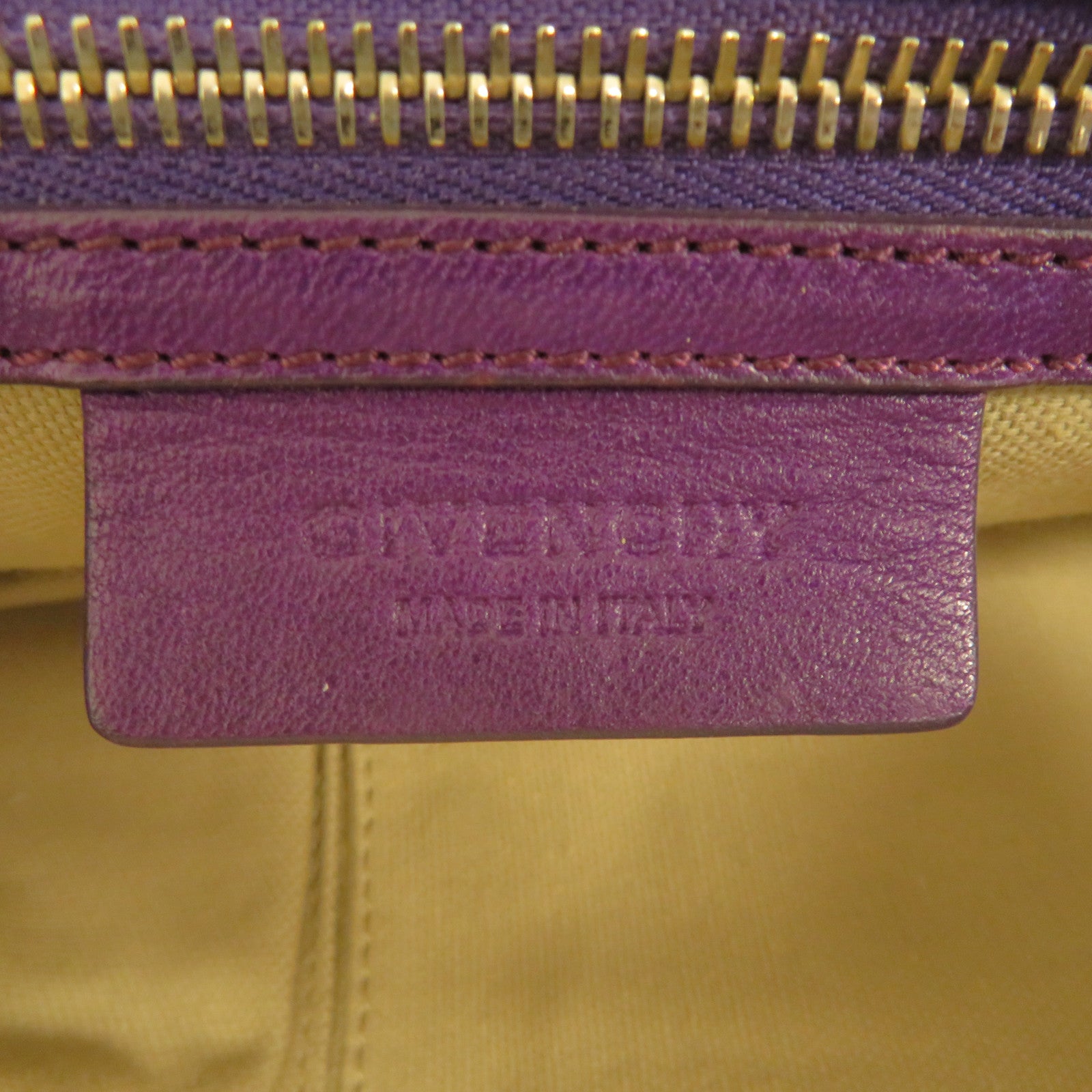 GIVENCHY 【激減優惠】牛皮皮革2Way Shoulder Bag金扣手挽肩背兩用袋紫色