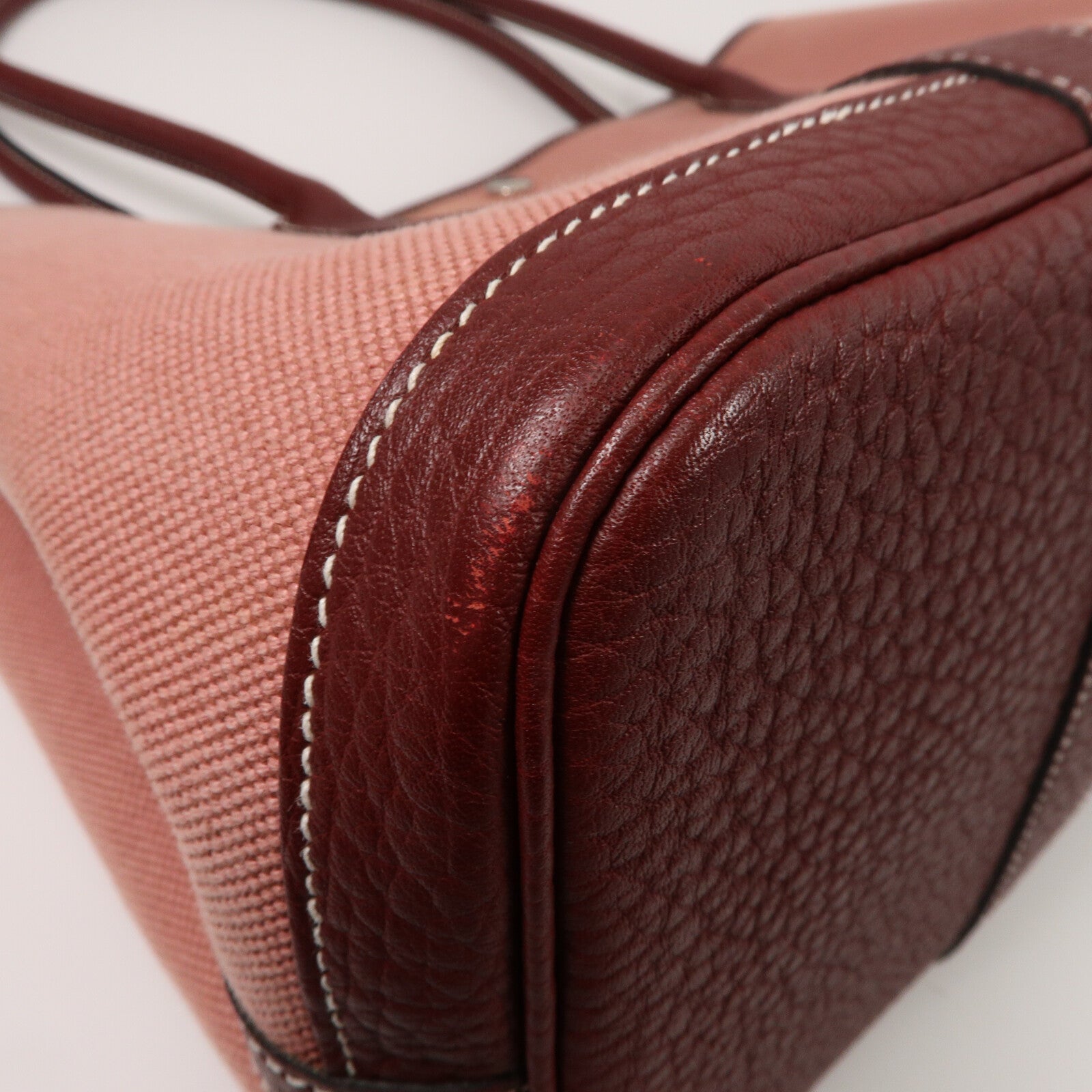 HERMES Negonda皮革/Toile帆布GardenParty 39手挽袋Rose Sakura/Rough H