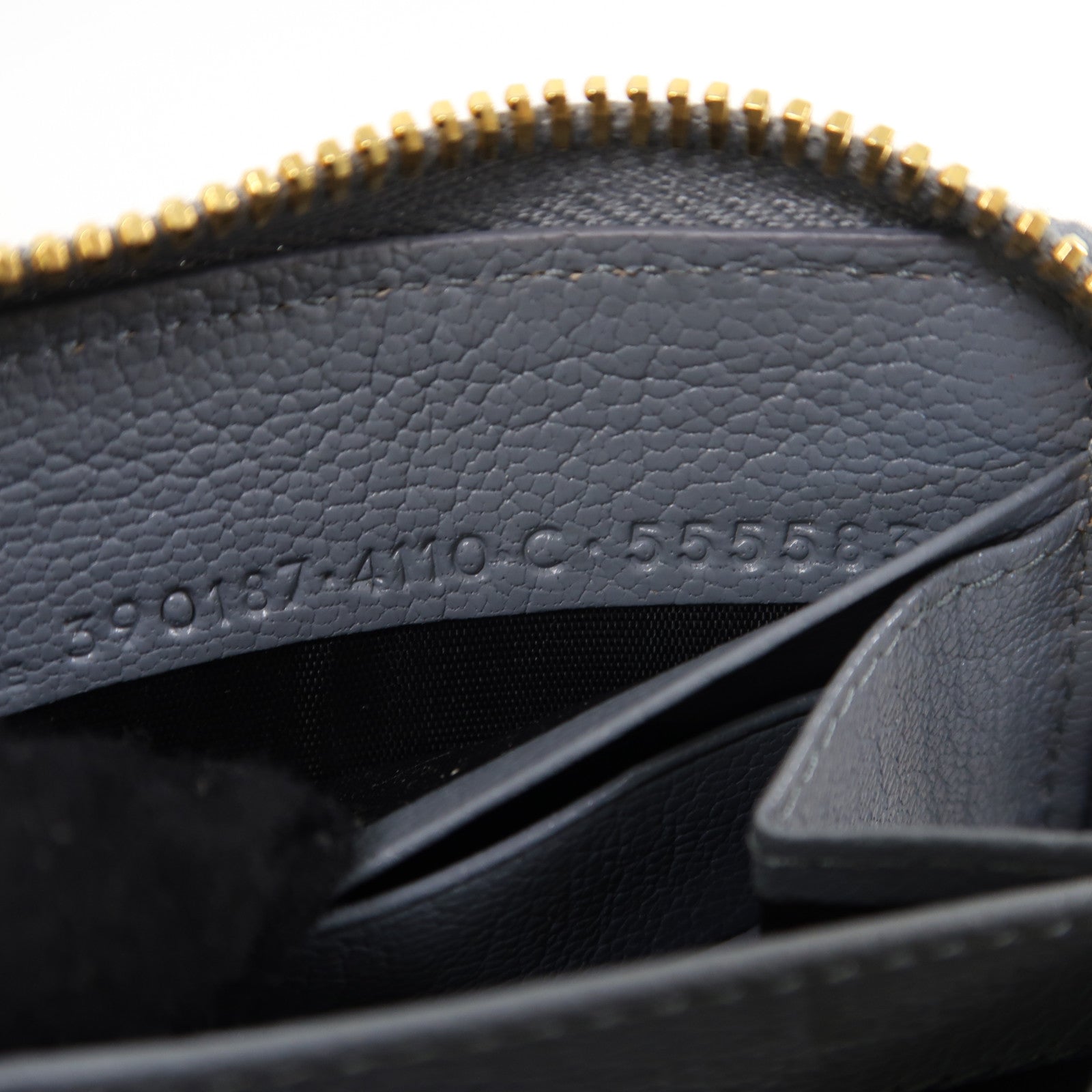 BALENCIAGA 牛皮皮革Zipper Long Wallet金扣長錢包藍色