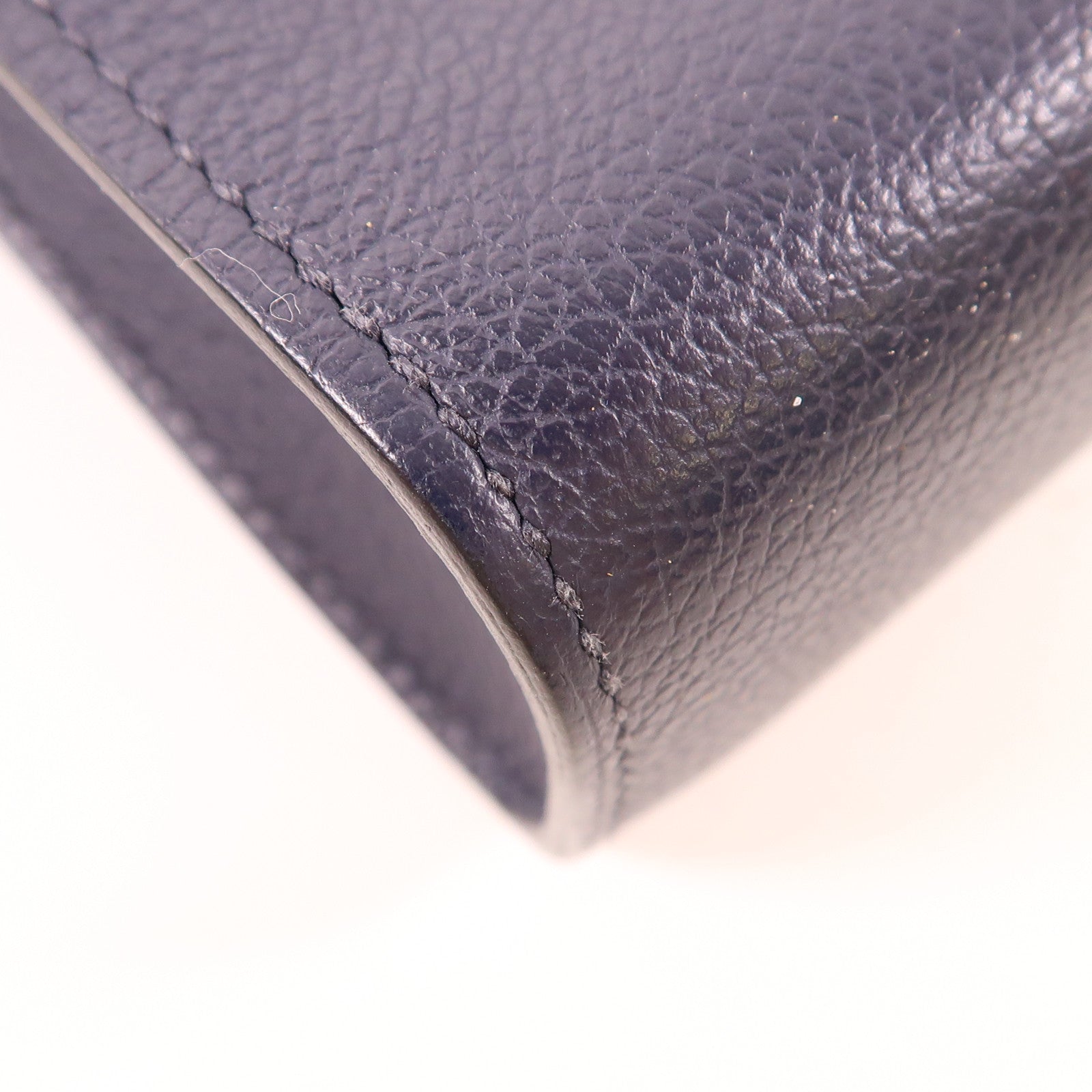 HERMES Evercolor皮革Zipengo GM金扣手拿包Bleu Nuit