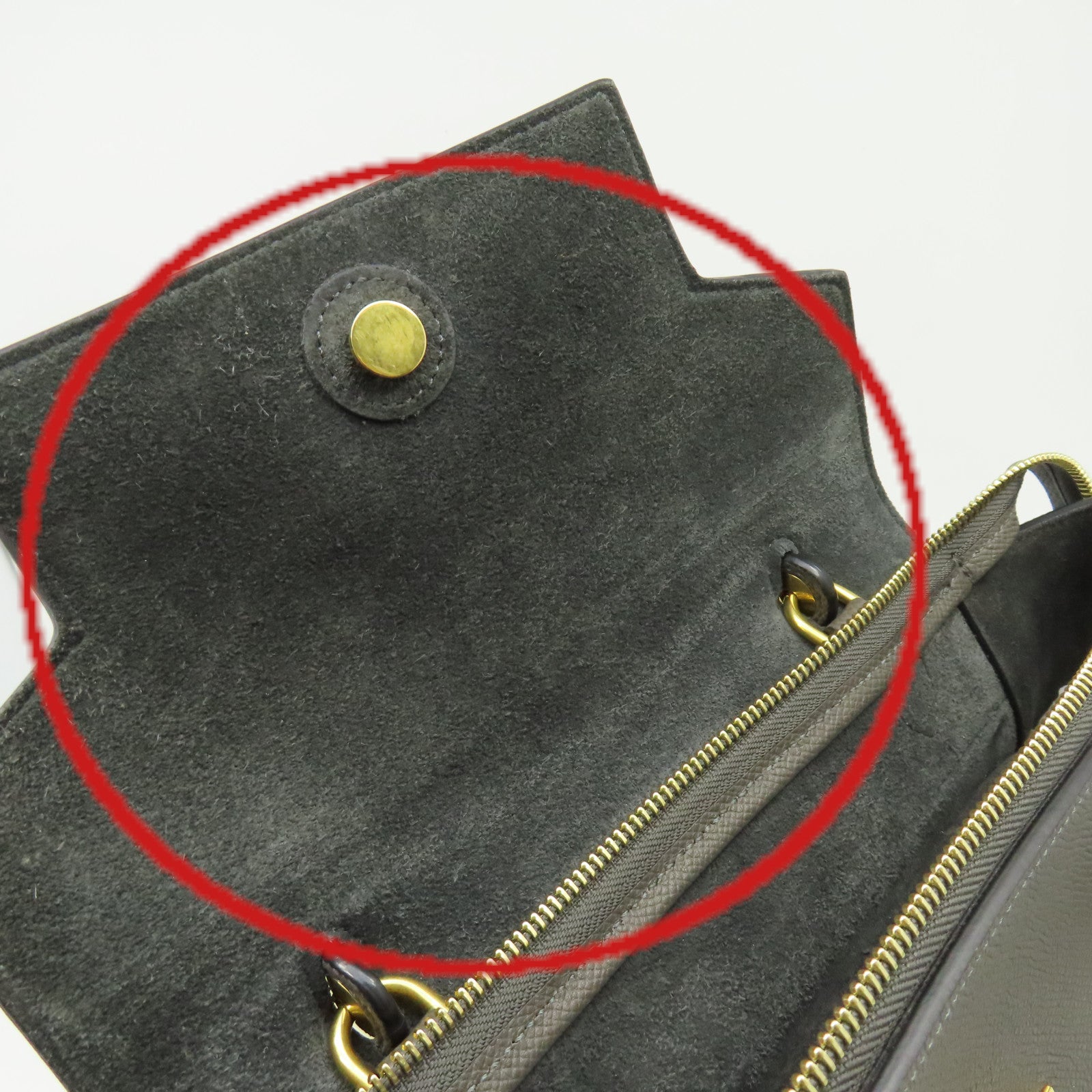 CELINE 牛皮皮革Belt Bag金扣手挽肩背兩用袋灰色