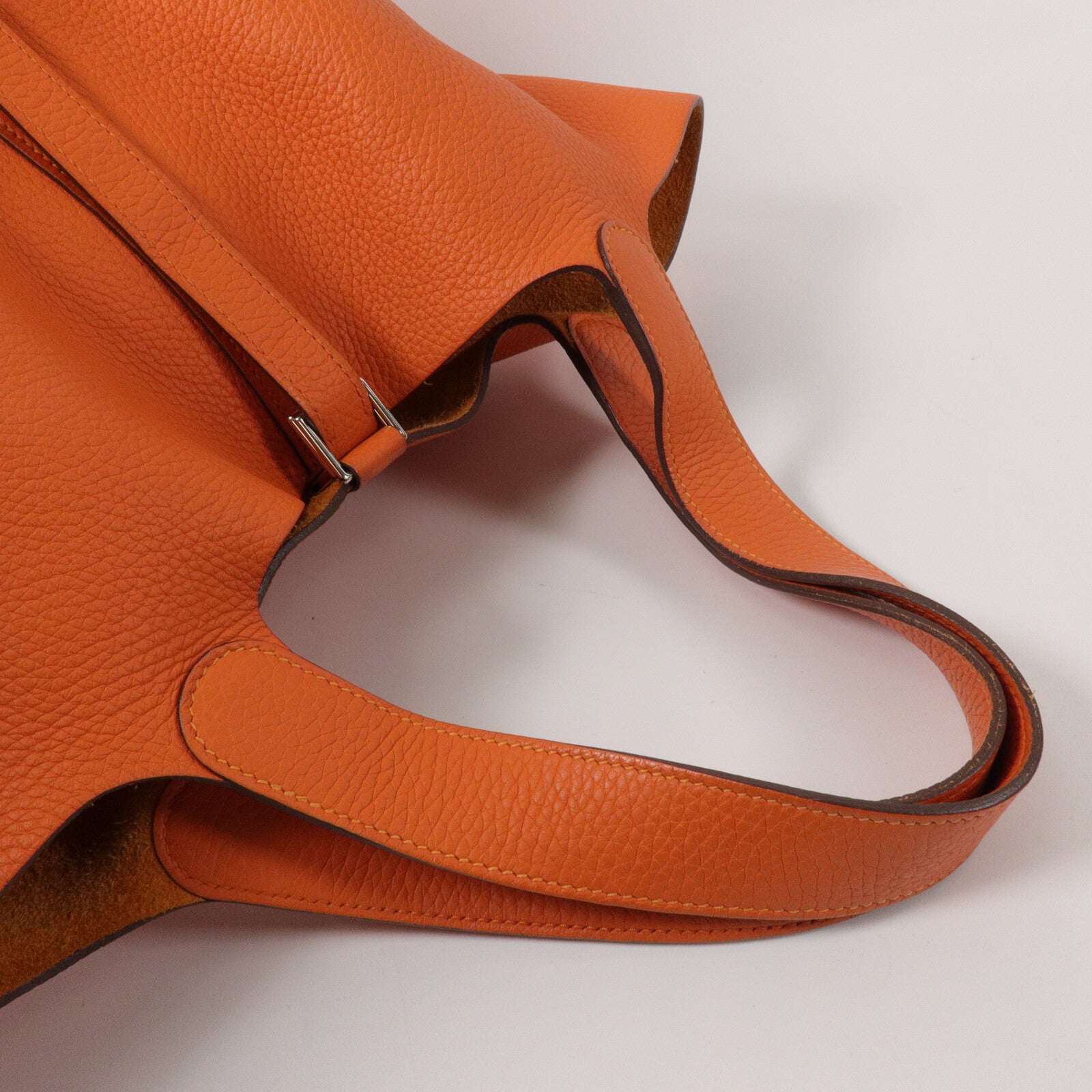 HERMES Clemence皮革Picotin GM手挽袋Orange