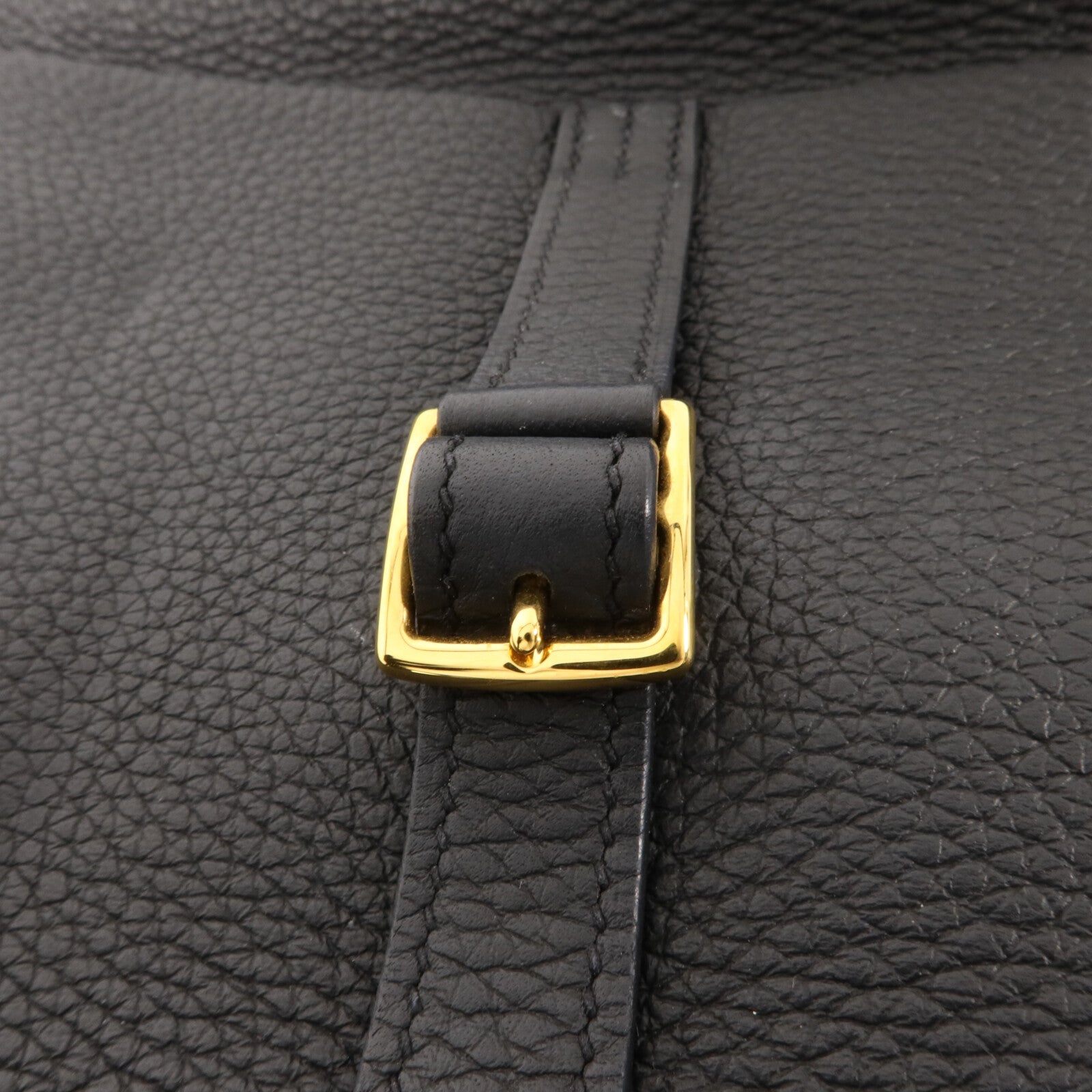 HERMES Clemence皮革Halzan 25手挽肩背兩用袋Noir