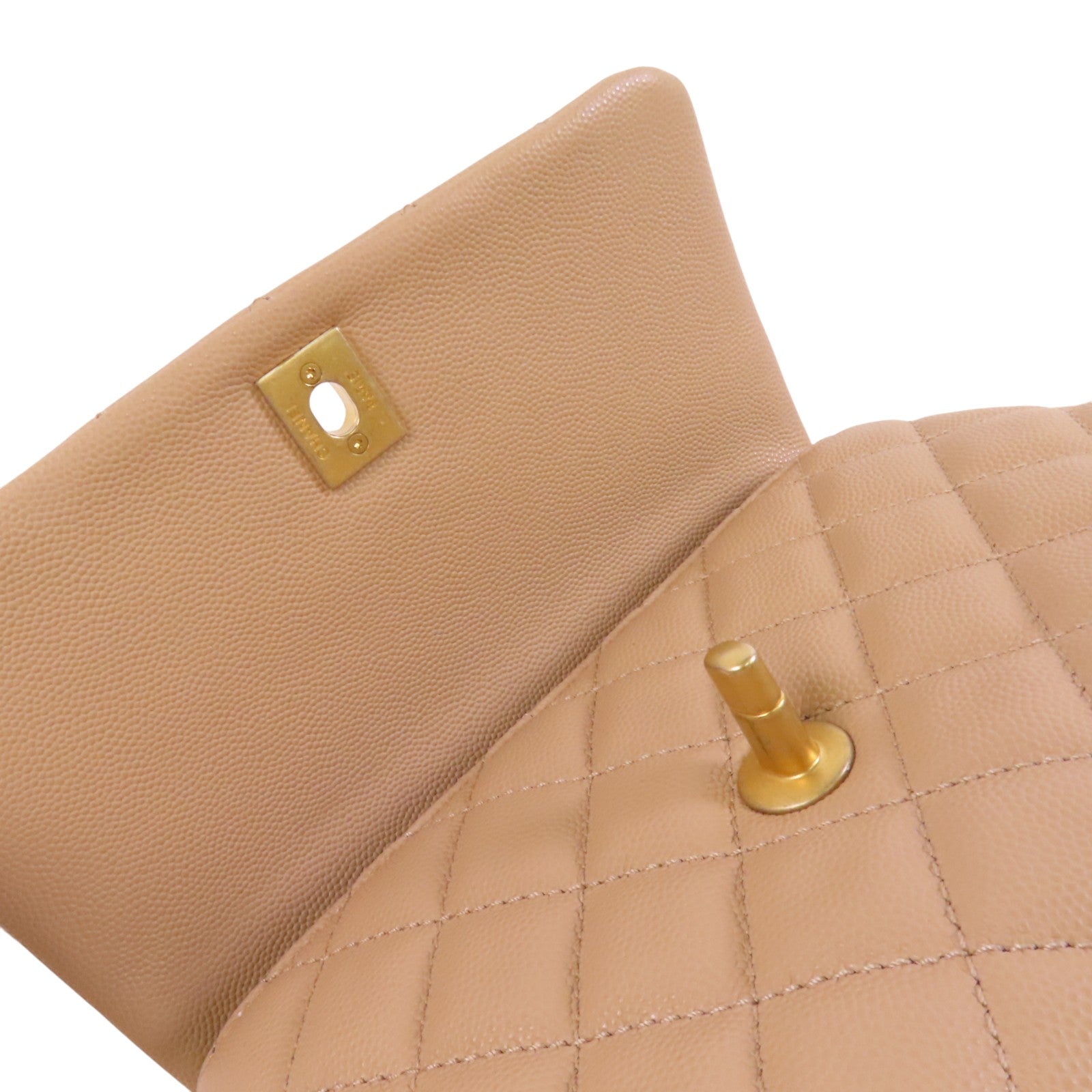 CHANEL 牛皮皮革/蜥蝪皮革Coco Handle金扣手挽肩背兩用袋