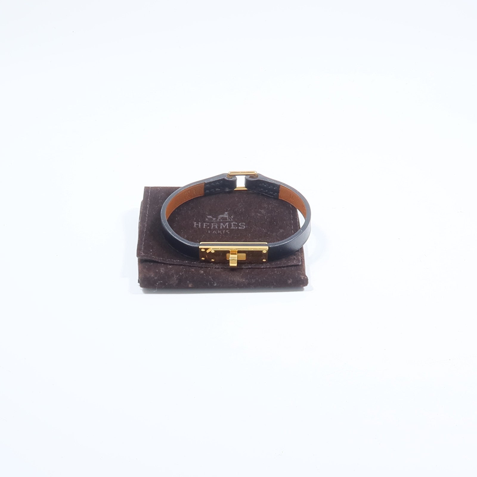 HERMES Chamonix皮革Micro Kelly Bracelet手鏈Noir