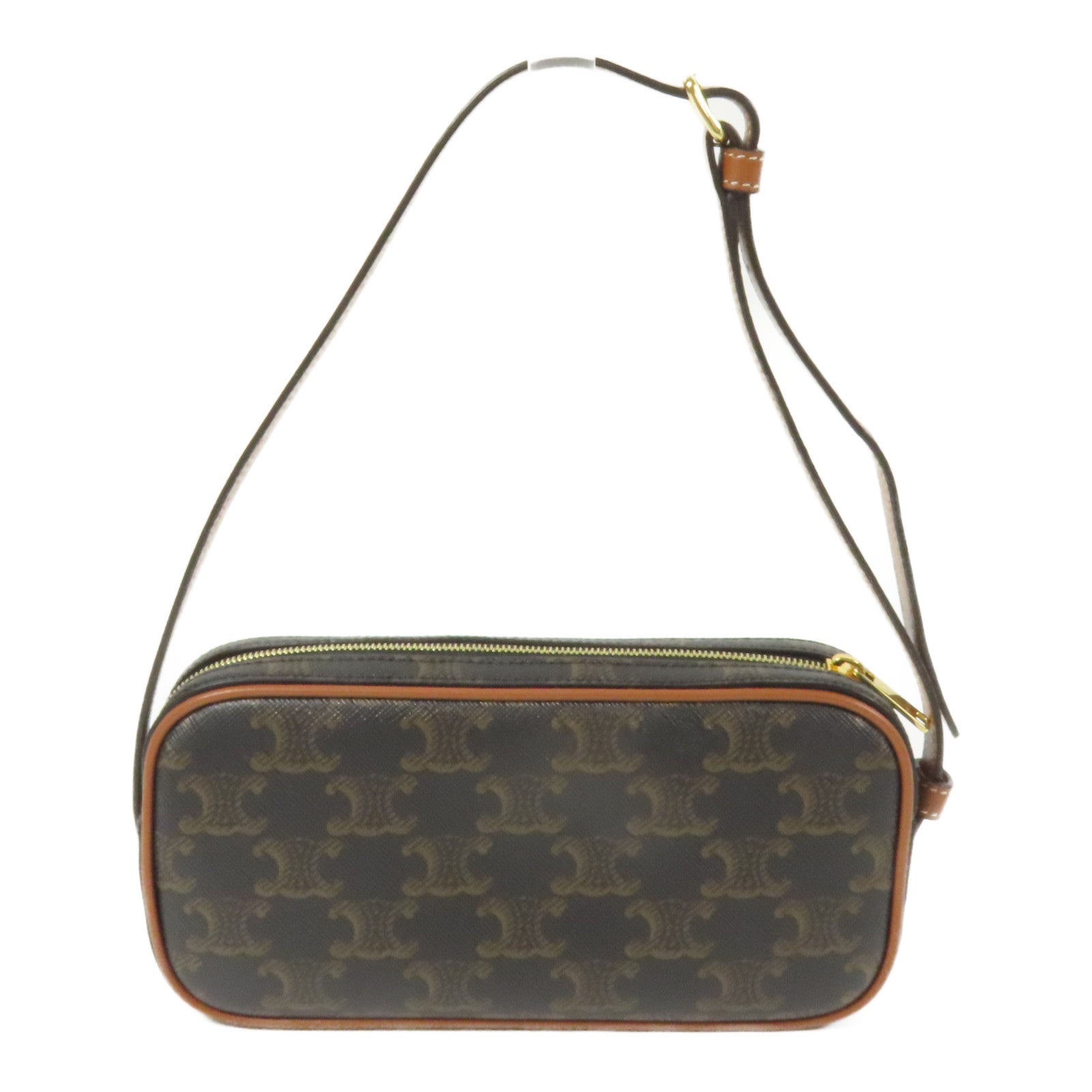 CELINE 【激減優惠】塗層帆布Shoulder Bag金扣肩背袋