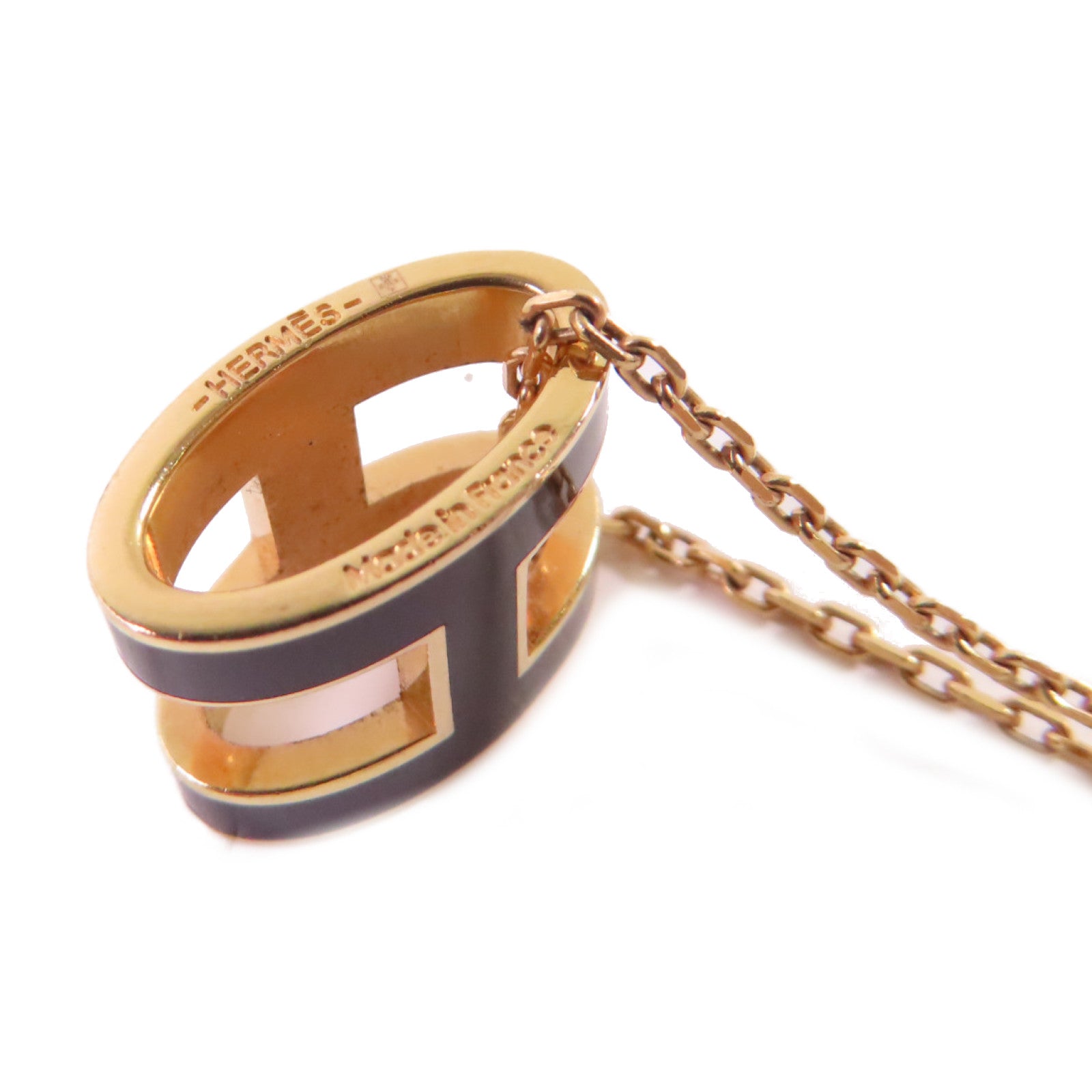 HERMES 金屬/琺瑯Pop H Necklace項鏈黑色
