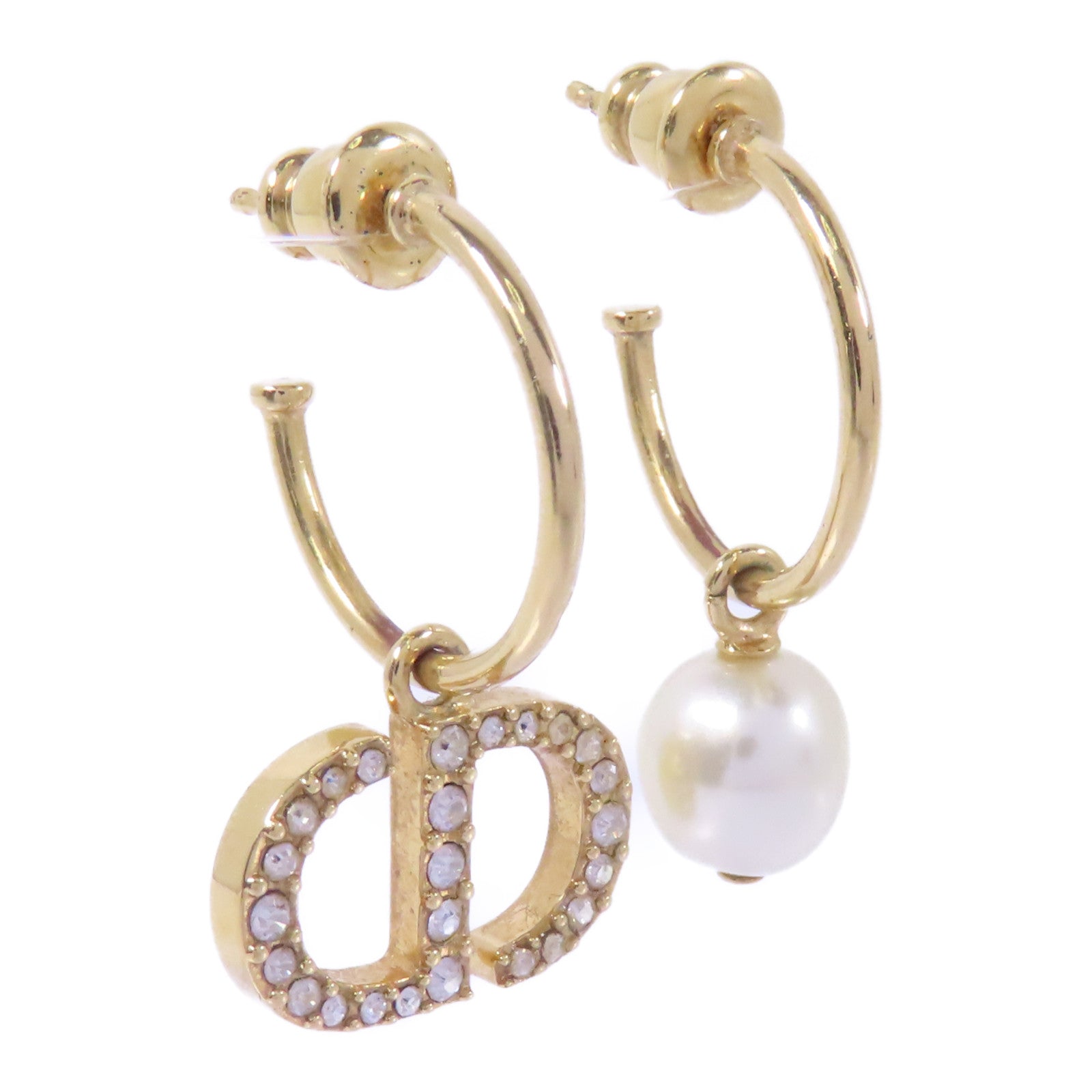 Dior 金屬Earrings耳環金色/白色