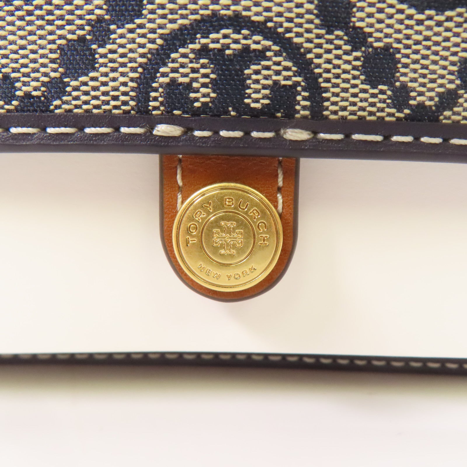 Tory Burch 帆布Shoulder Bag金扣肩背袋灰色