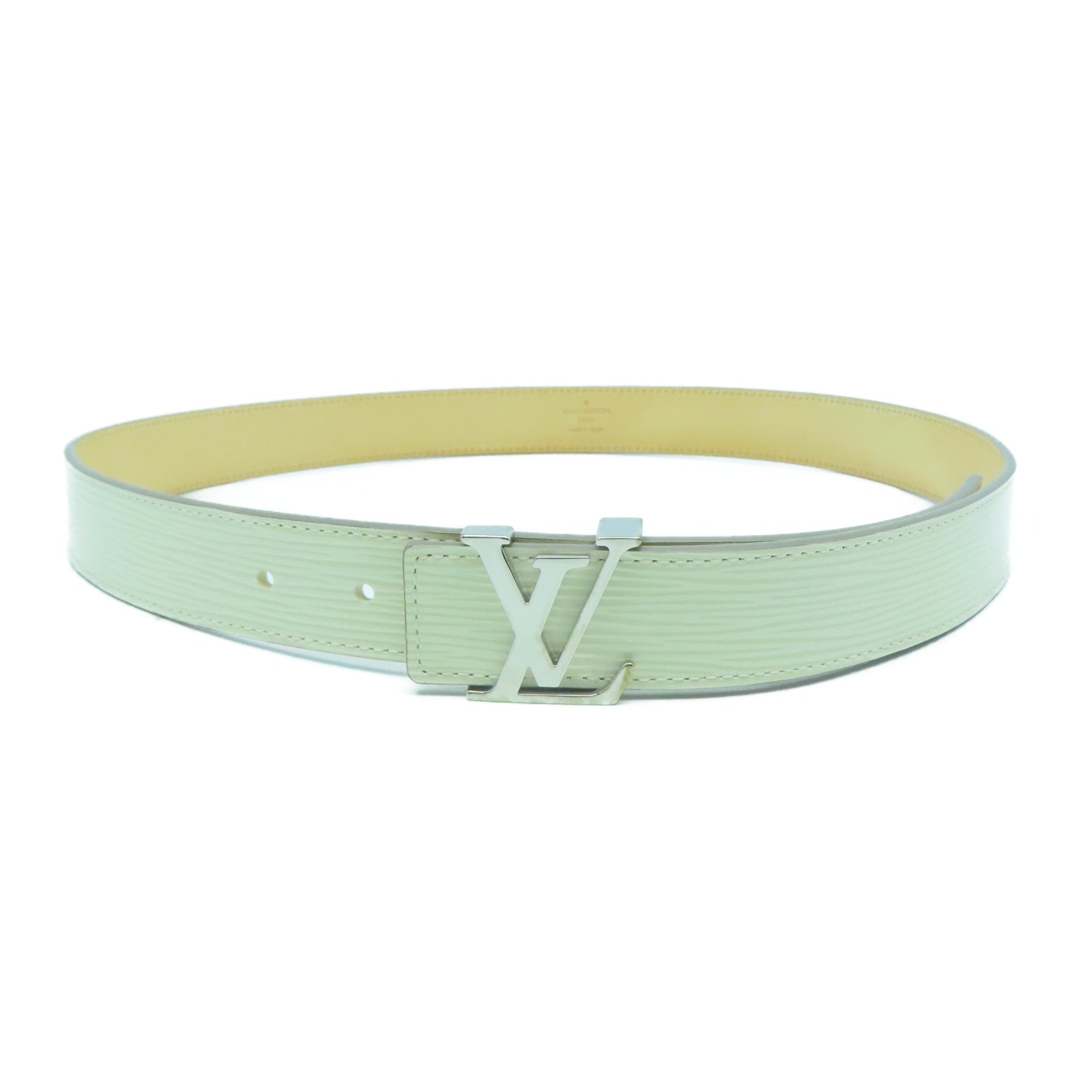 LOUIS VUITTON 【激減優惠】Epi Initial Belt銀扣皮帶白色