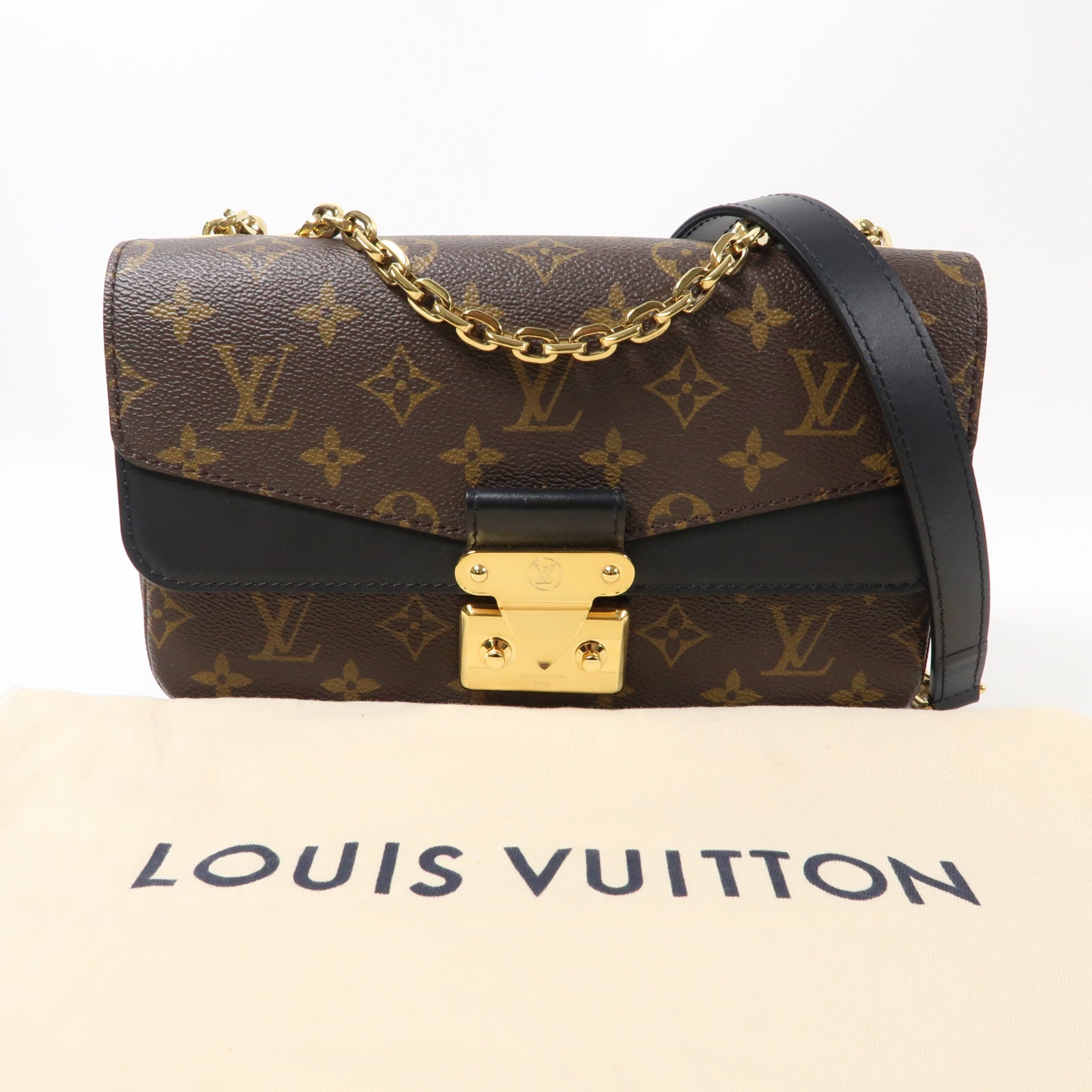 LOUIS VUITTON 【激減優惠】Monogram Marceau金扣肩背袋啡色