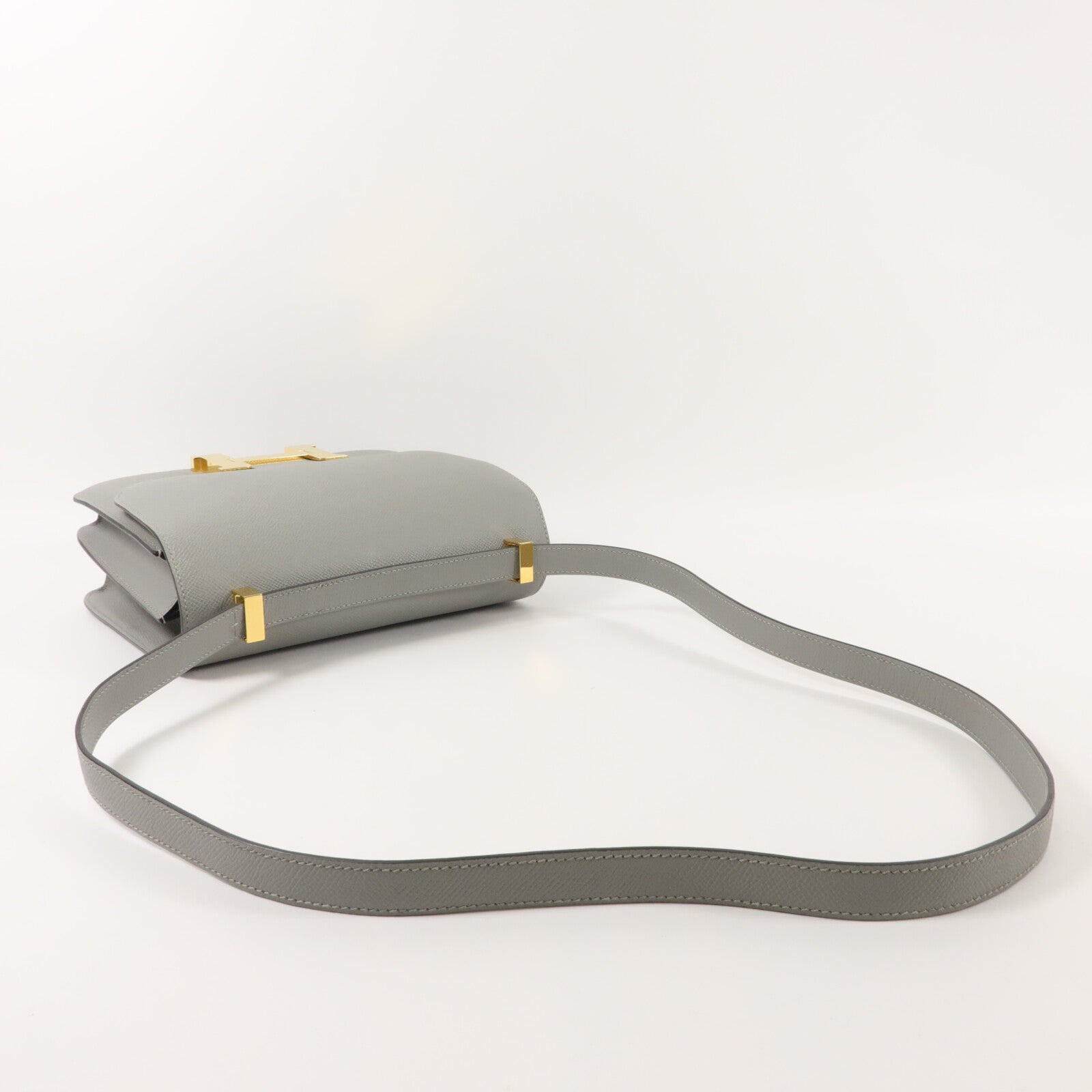 HERMES Epsom皮革Constance 24肩背袋Gris Mouette