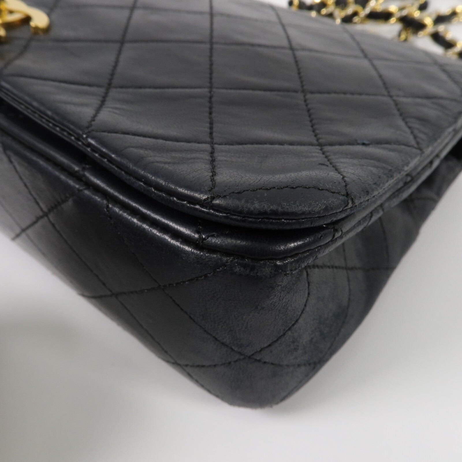 CHANEL 羊皮皮革Vintage Chain Shoulder鏈帶肩背袋