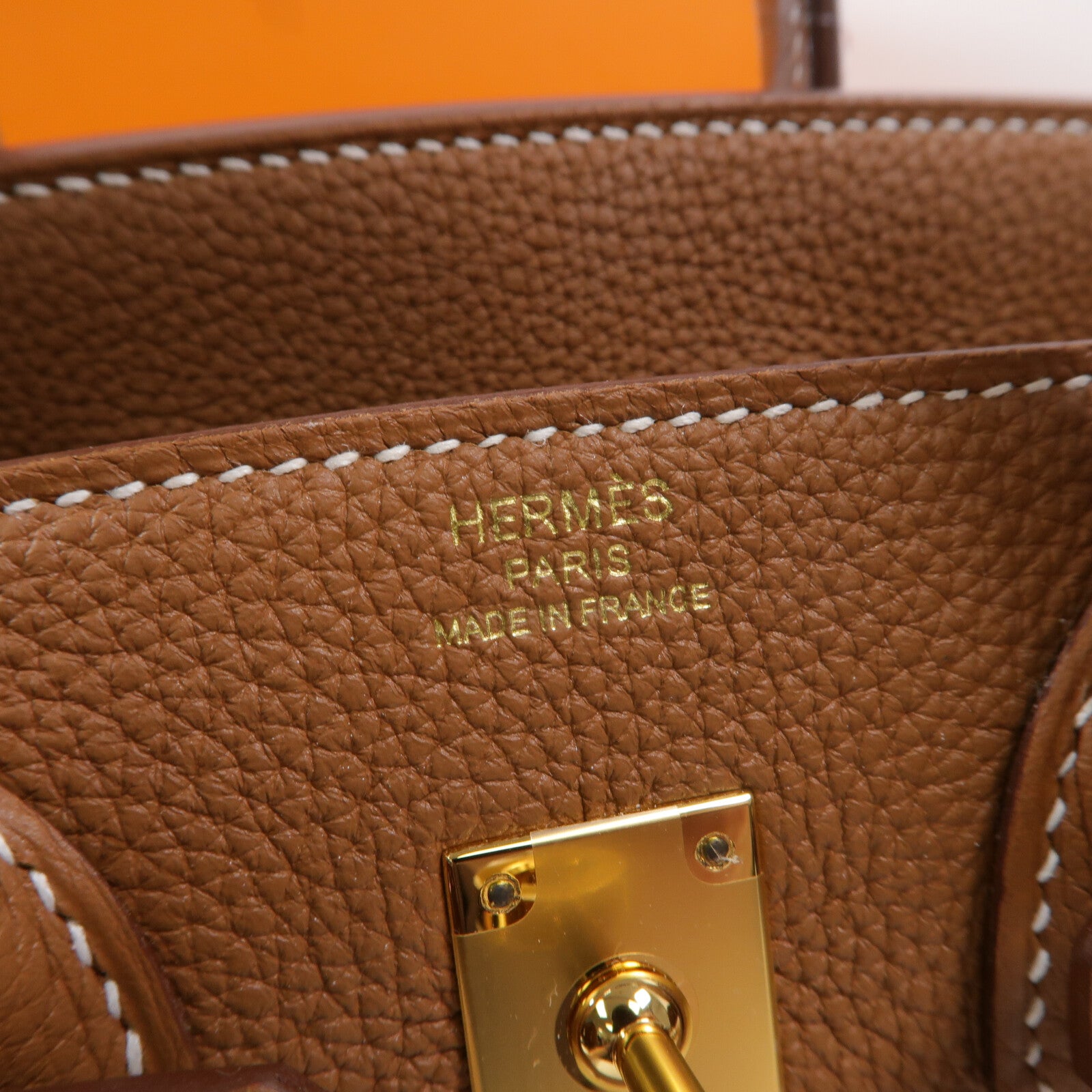 HERMES Togo皮革Birkin 25手挽袋Gold