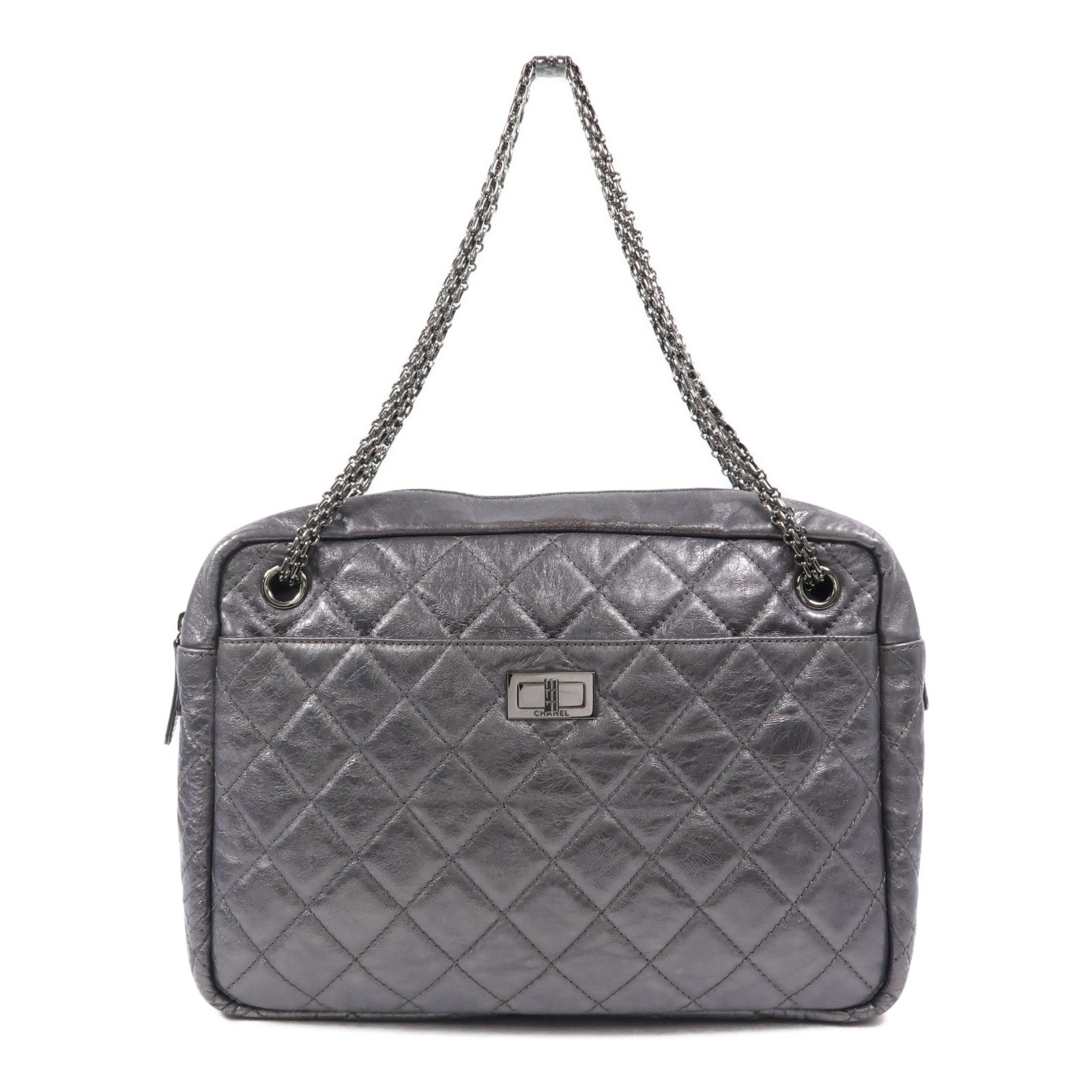 CHANEL 牛皮皮革2.55鏈帶肩背袋