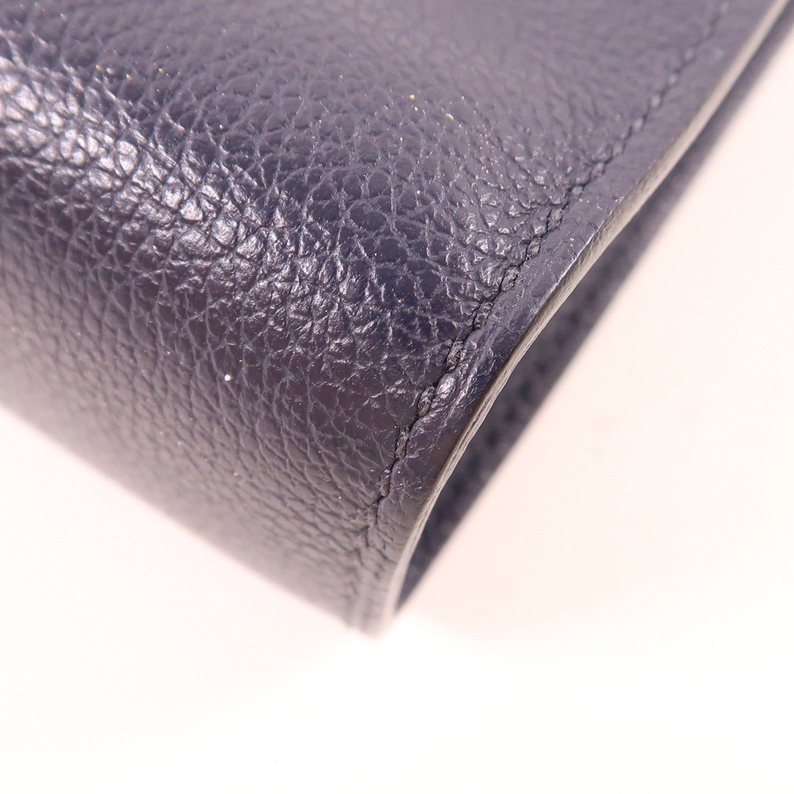 HERMES Evercolor皮革Zipengo GM金扣手拿包Bleu Nuit