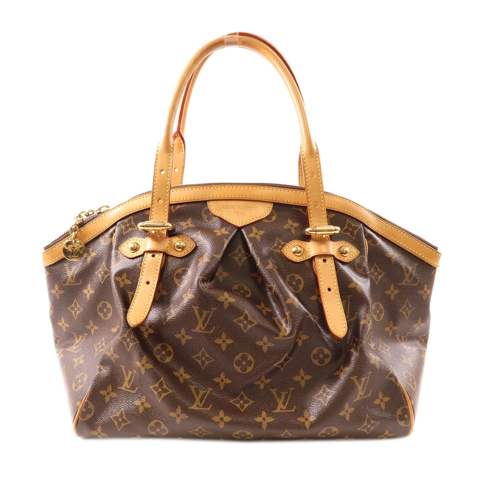 LOUIS VUITTON Monogram Tivoli GM金扣肩背袋棕色