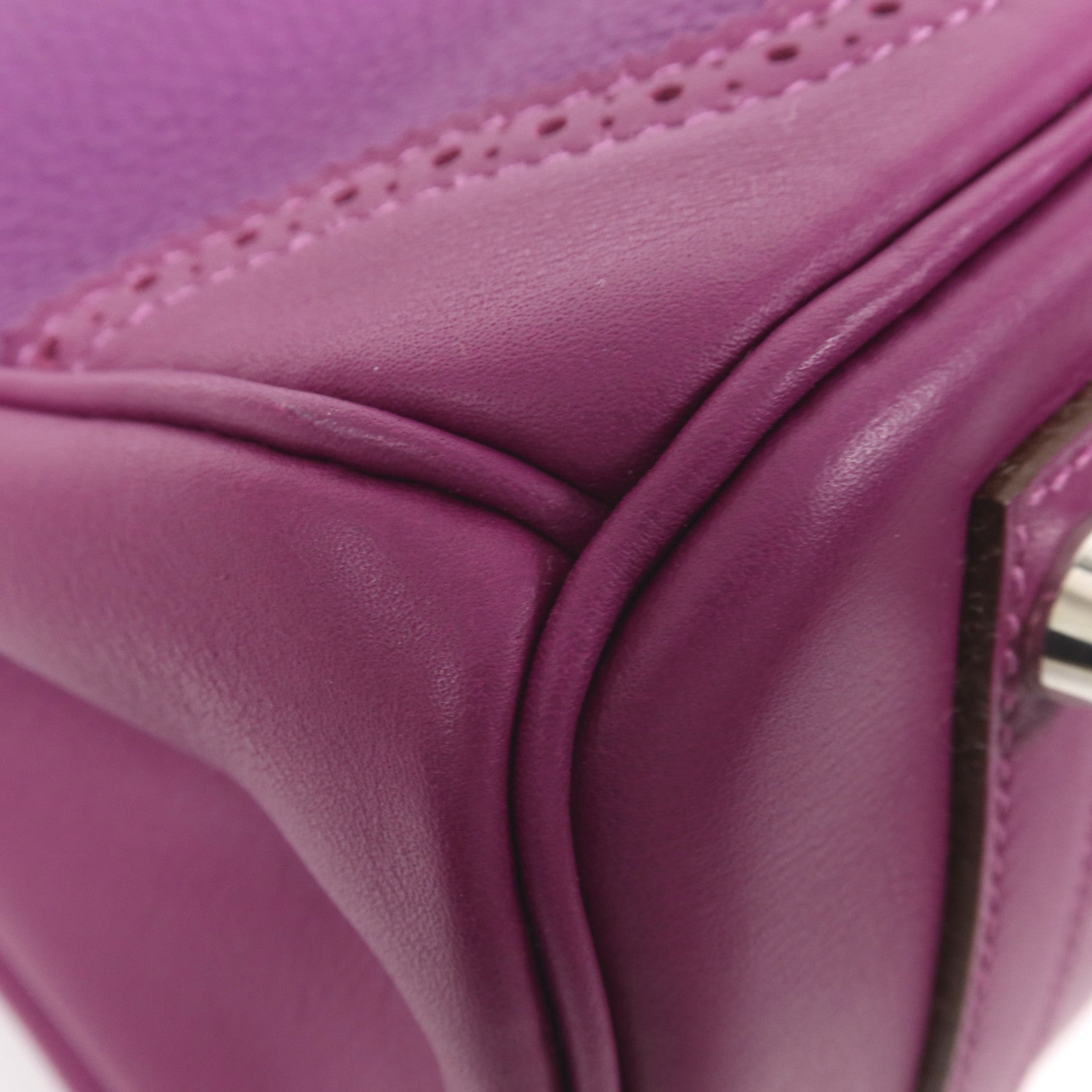 HERMES Swift皮革Birkin 30 Ghillies銀扣手挽袋Anemone