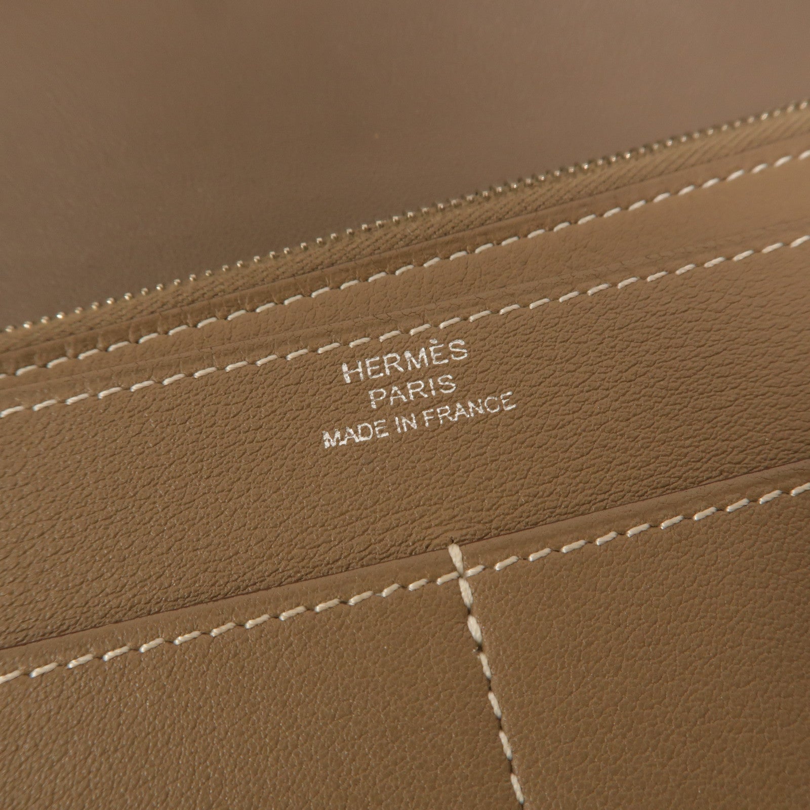 HERMES Swift皮革Dogon MM長錢包Etoupe