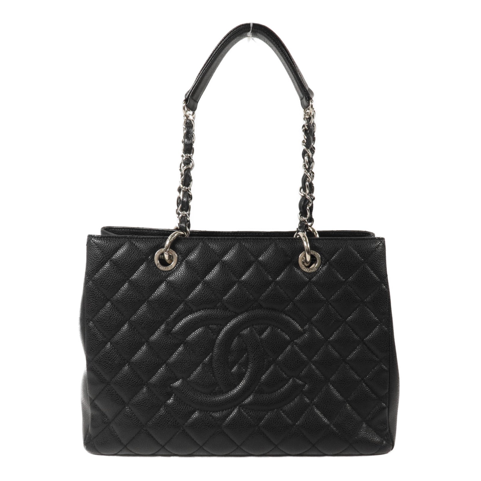 CHANEL 牛皮皮革GST Grand Shopping Tote Bag鏈帶肩背袋