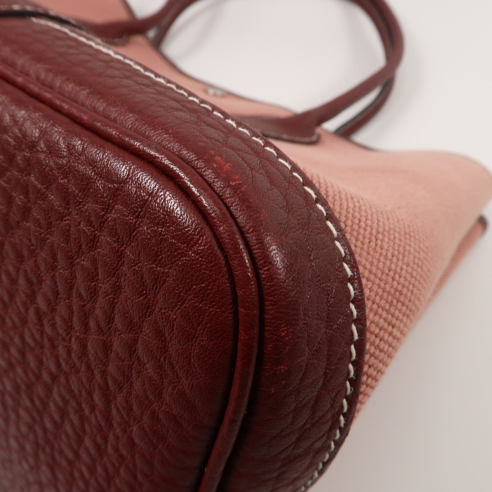 HERMES Negonda皮革/Toile帆布GardenParty 39手挽袋Rose Sakura/Rough H
