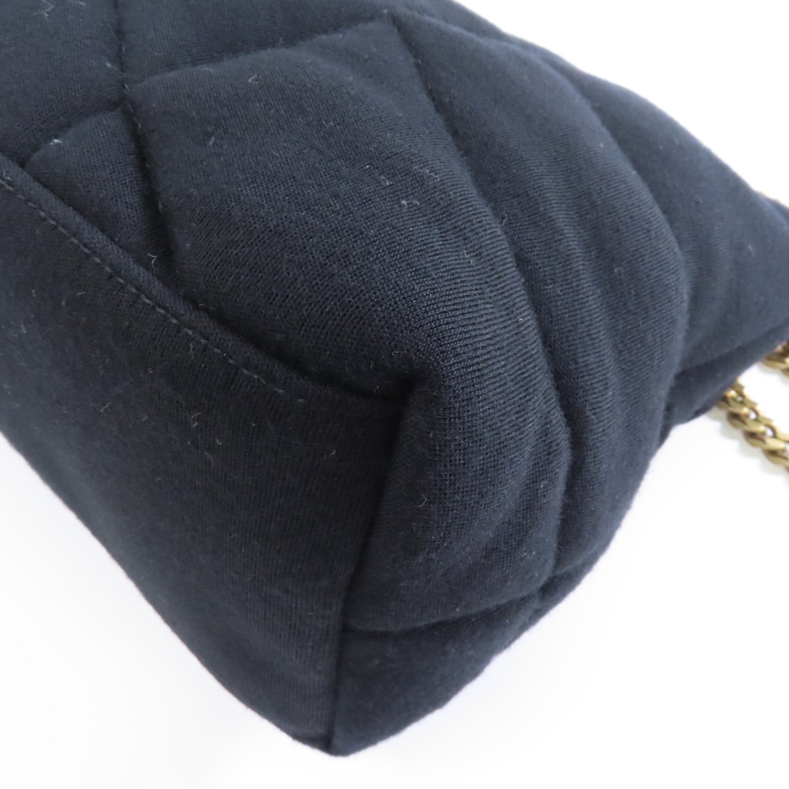 SAINT LAURENT 帆布Chain Shoulder Bag金扣鏈帶肩背袋黑色
