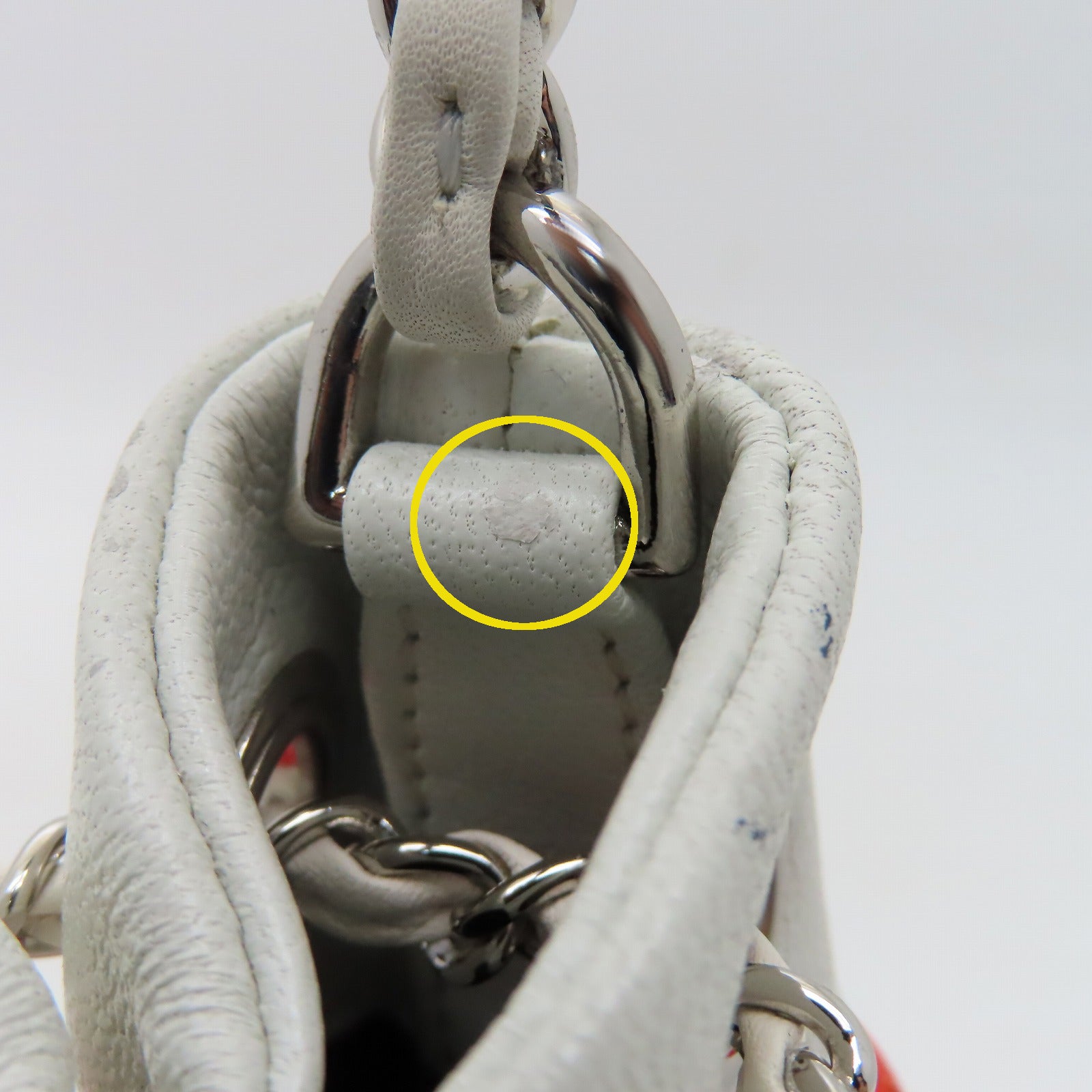 CHANEL 菱格羊皮皮革Shoulder Bag银扣手挽肩背两用袋水桶袋橙红色/白色/蓝色