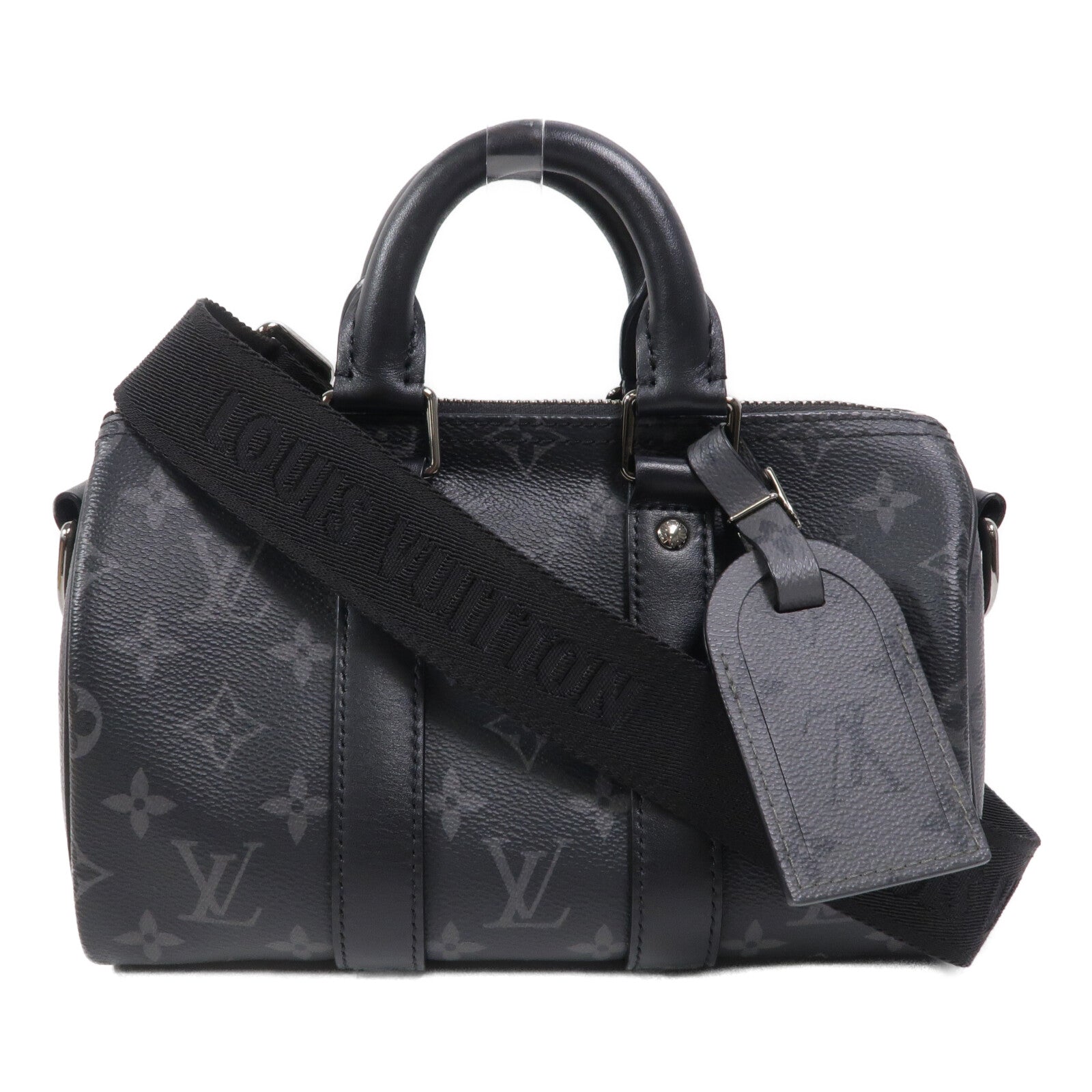LOUIS VUITTON Monogram Eclipse Keepall Bandouliere 25手挽肩背兩用袋