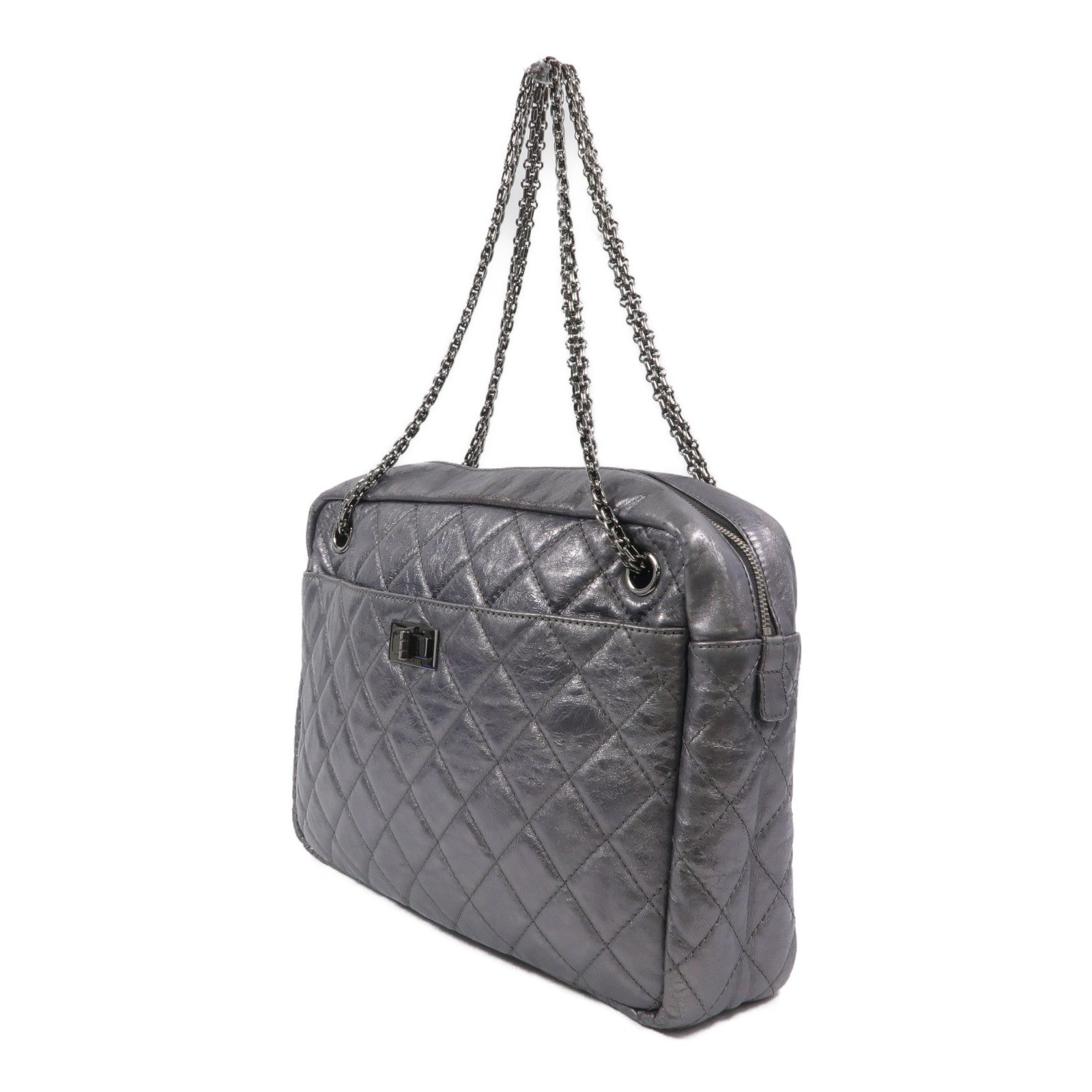 CHANEL 牛皮皮革2.55鏈帶肩背袋