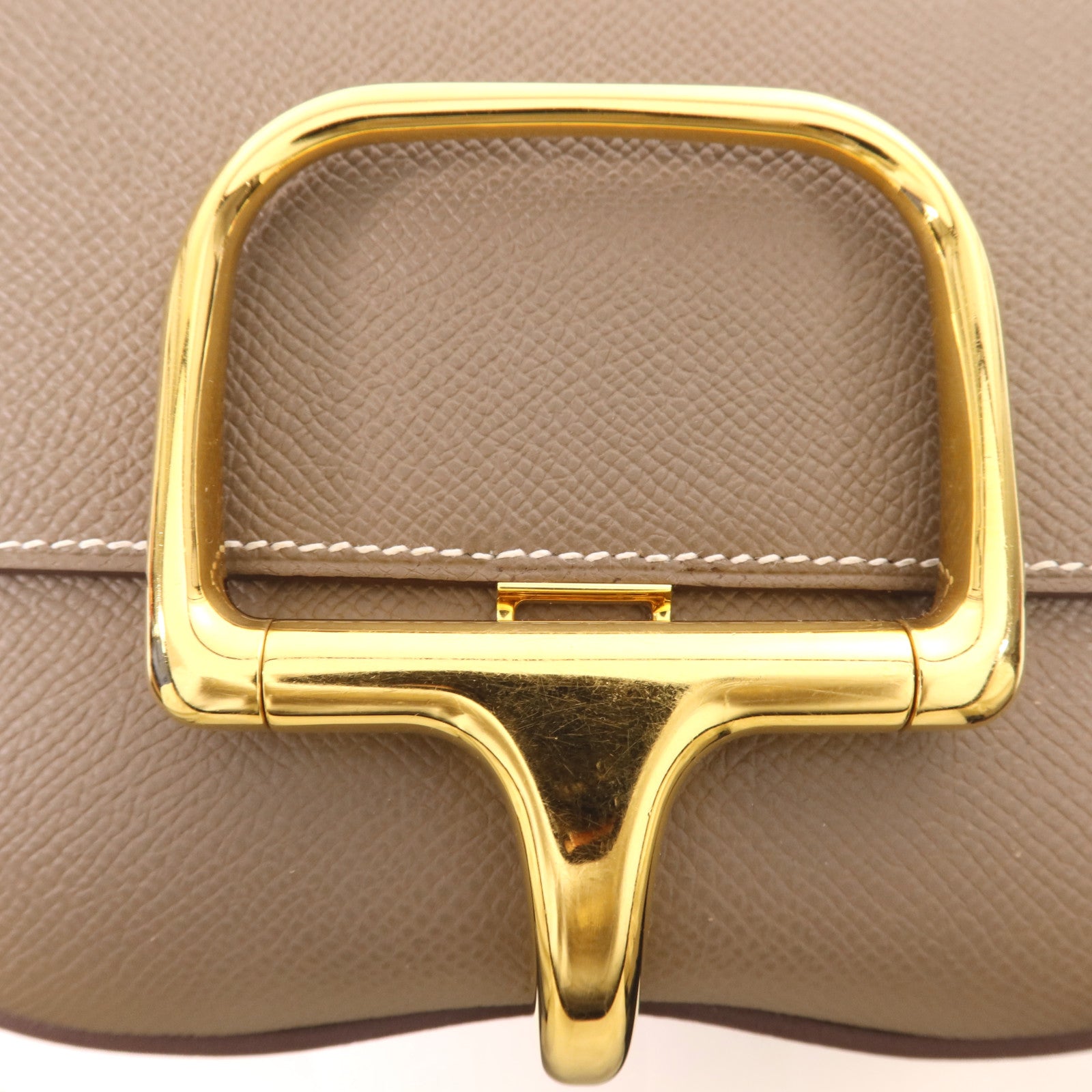 HERMES Epsom皮革Della Cavalleria Mini金扣肩背袋Etoupe