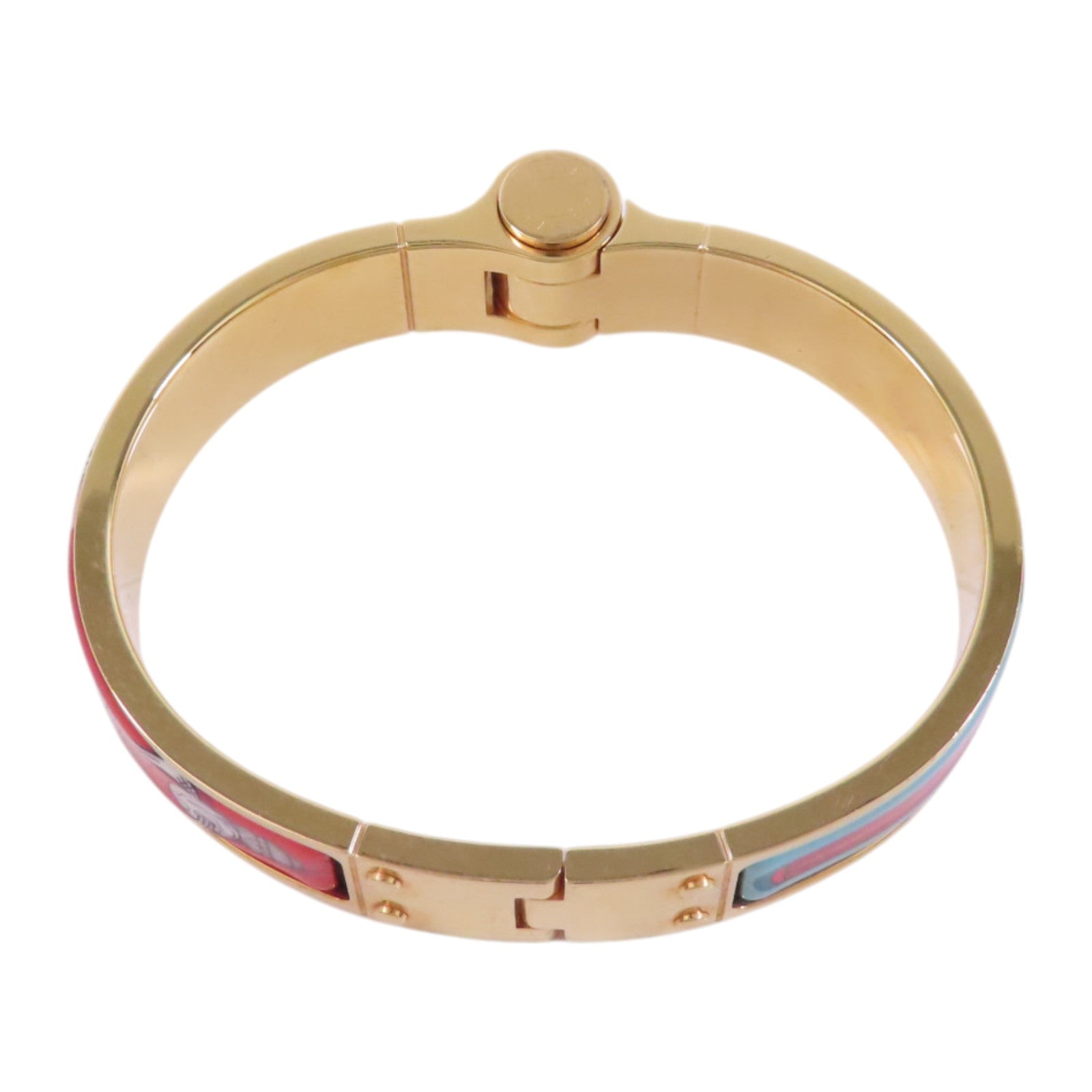 HERMES 金屬/琺瑯Hinged Bracelet金扣手鐲