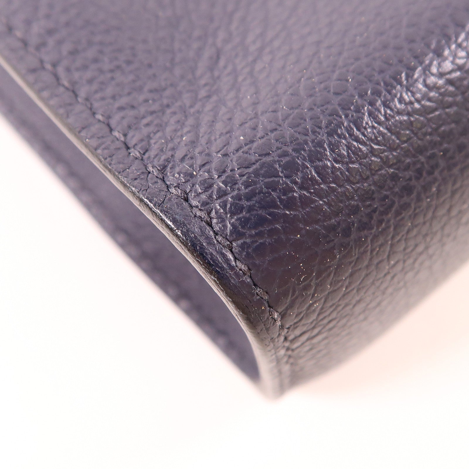 HERMES Evercolor皮革Zipengo GM金扣手拿包Bleu Nuit