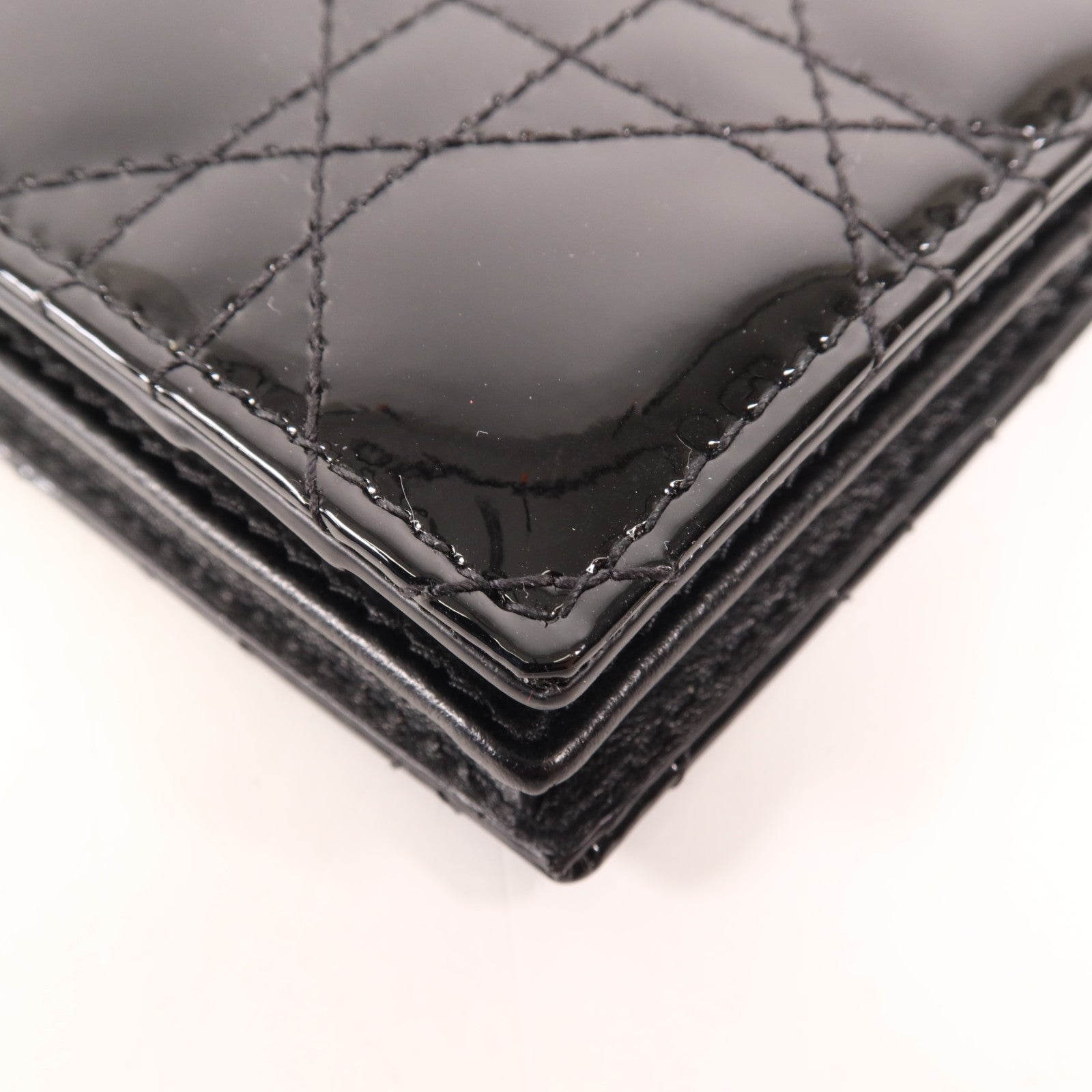 Dior 漆皮皮革Lady Dior Gardenia Wallet金扣錢包