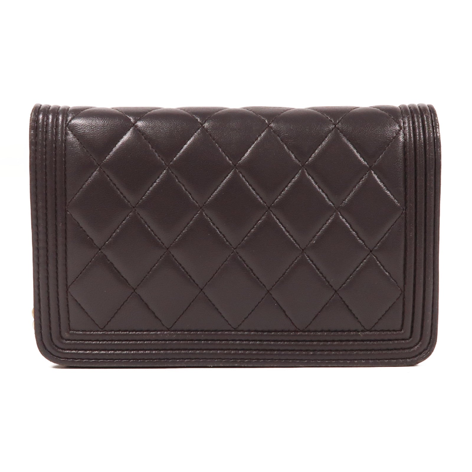 CHANEL 羊皮皮革Woc金扣鏈帶肩背袋紫色