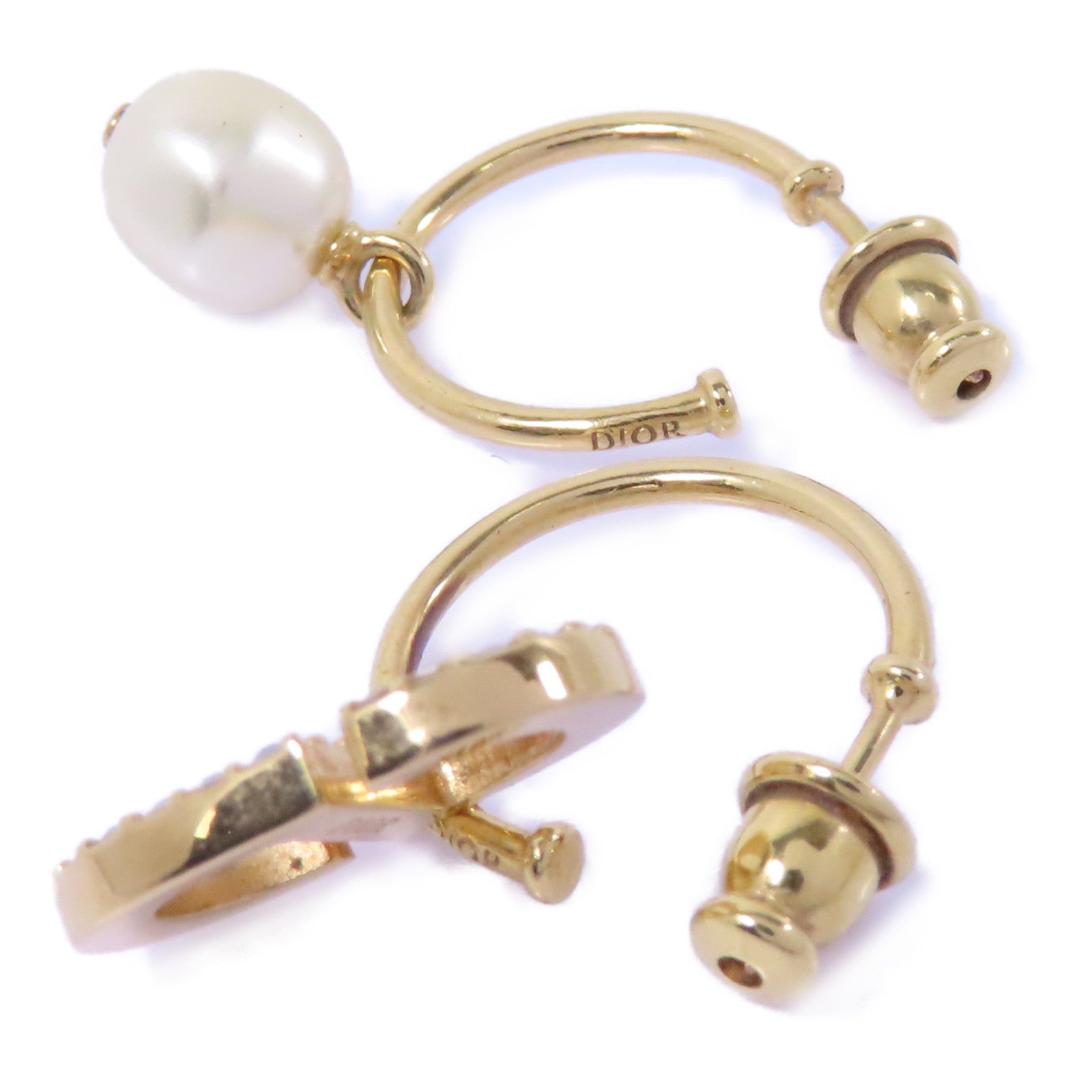 Dior 金屬Earrings耳環金色/白色
