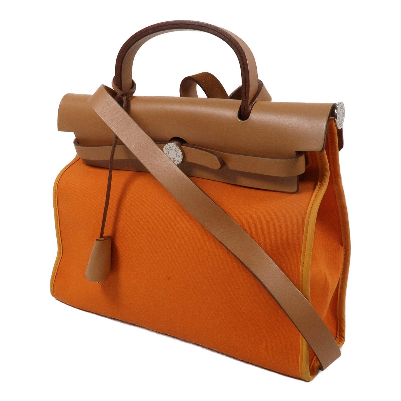 HERMES 帆布Herbag PM手挽肩背兩用袋Feu