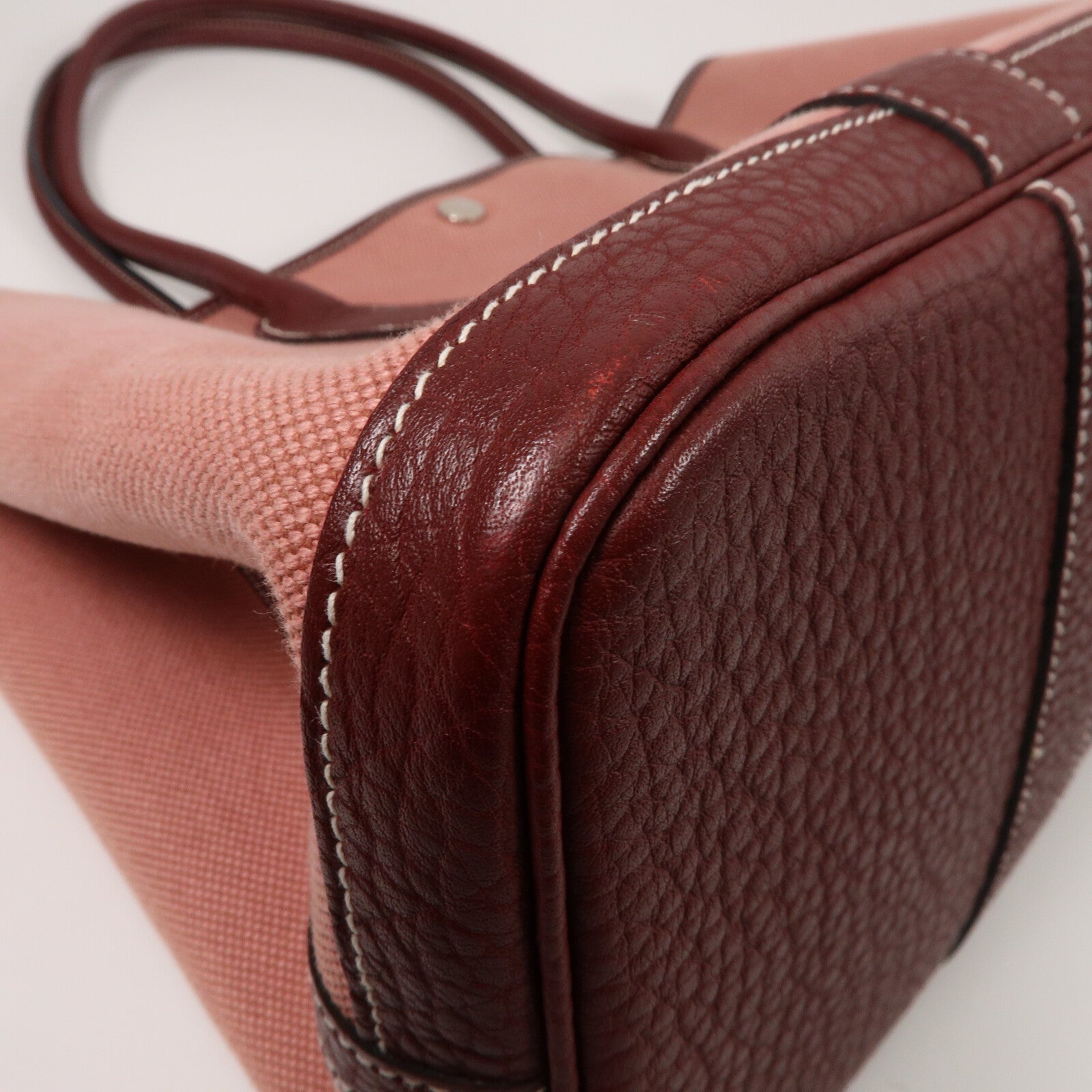 HERMES Negonda皮革/Toile帆布GardenParty 39手挽袋Rose Sakura/Rough H