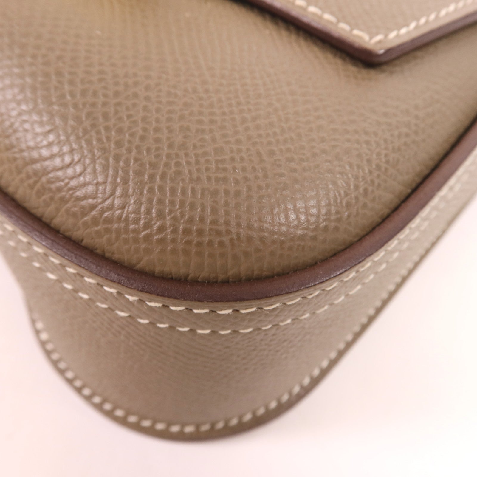 HERMES Epsom皮革Della Cavalleria Mini金扣肩背袋Etoupe