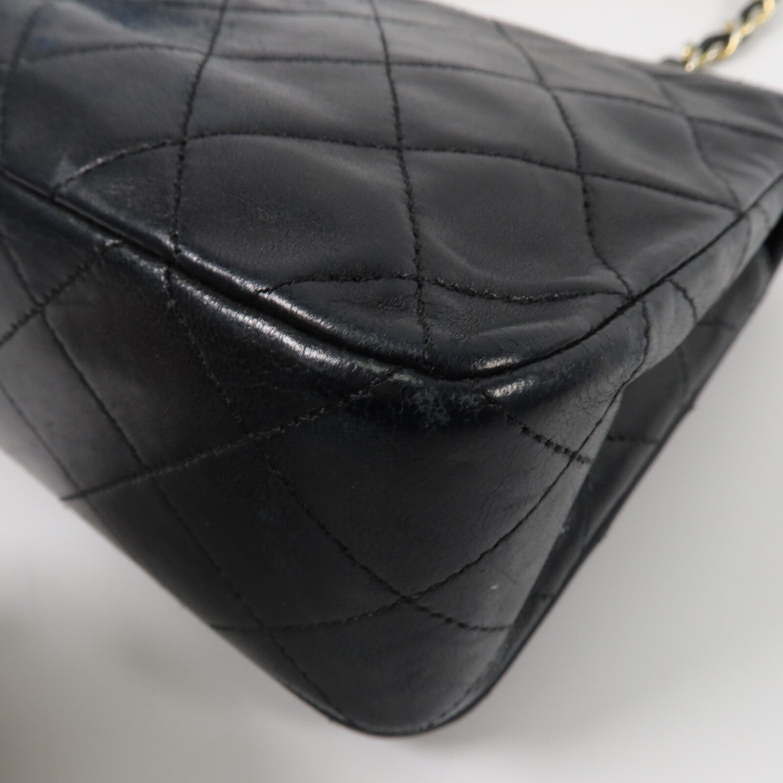 CHANEL 羊皮皮革Vintage Chain Shoulder鏈帶肩背袋