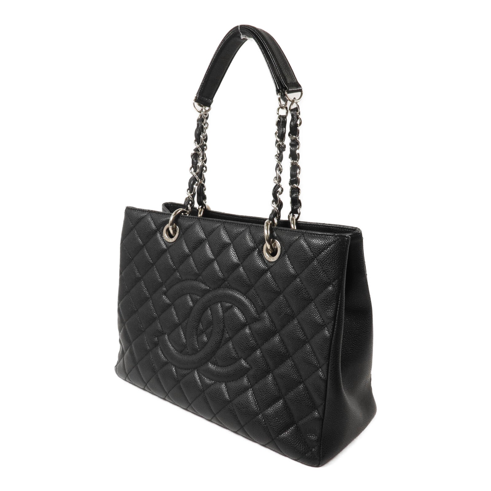 CHANEL 牛皮皮革GST Grand Shopping Tote Bag鏈帶肩背袋