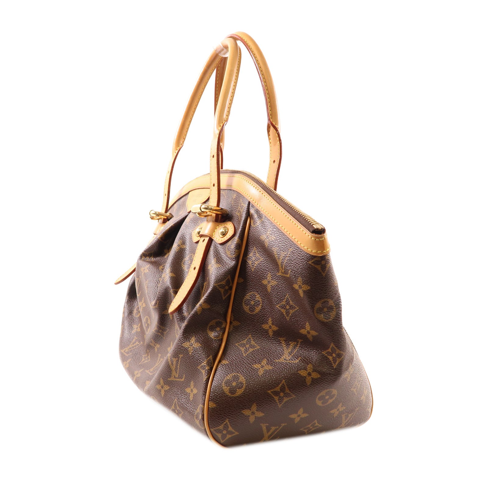 LOUIS VUITTON Monogram Tivoli GM金扣肩背袋棕色