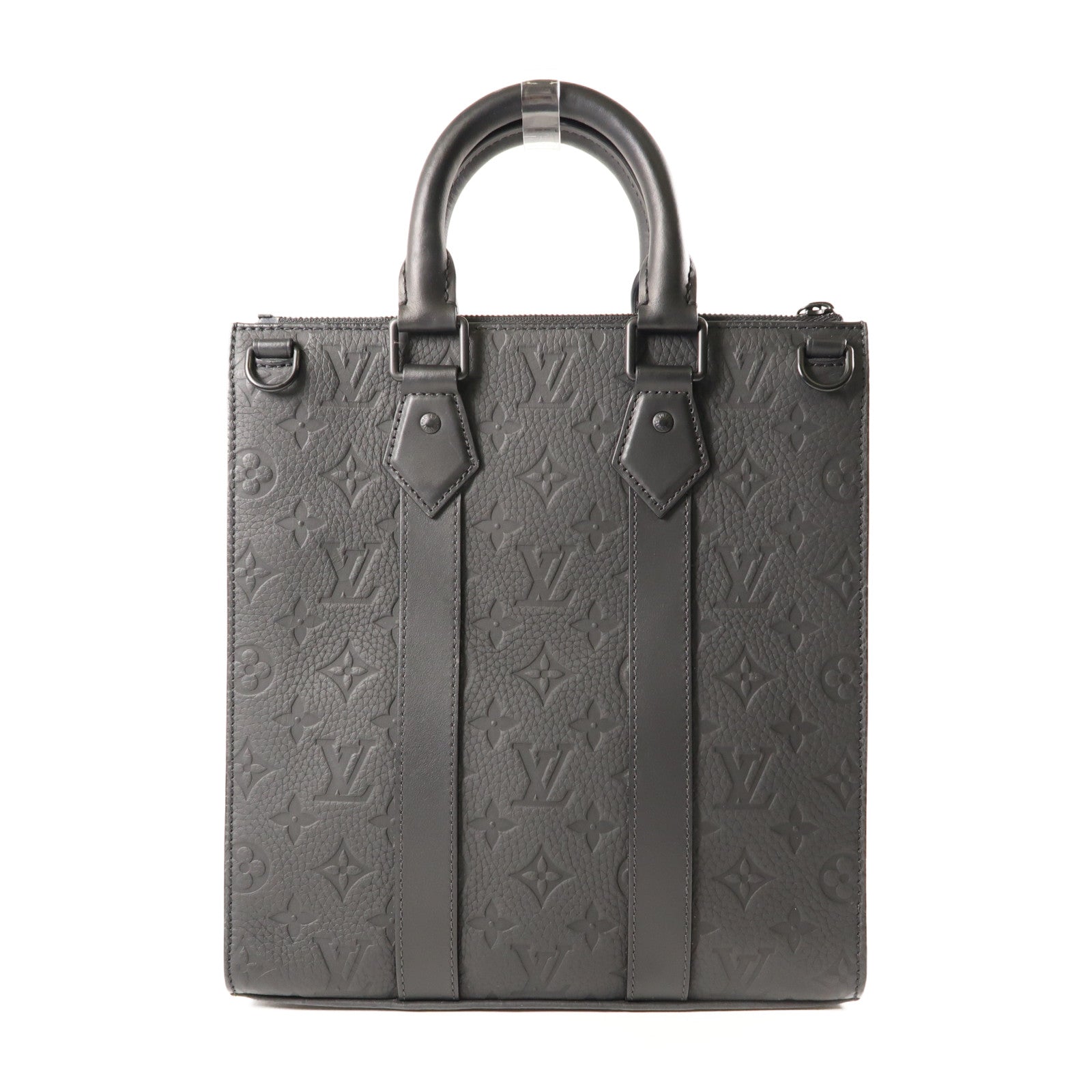 LOUIS VUITTON Taurillon皮革Sac Plat Cross手挽肩背兩用袋黑色
